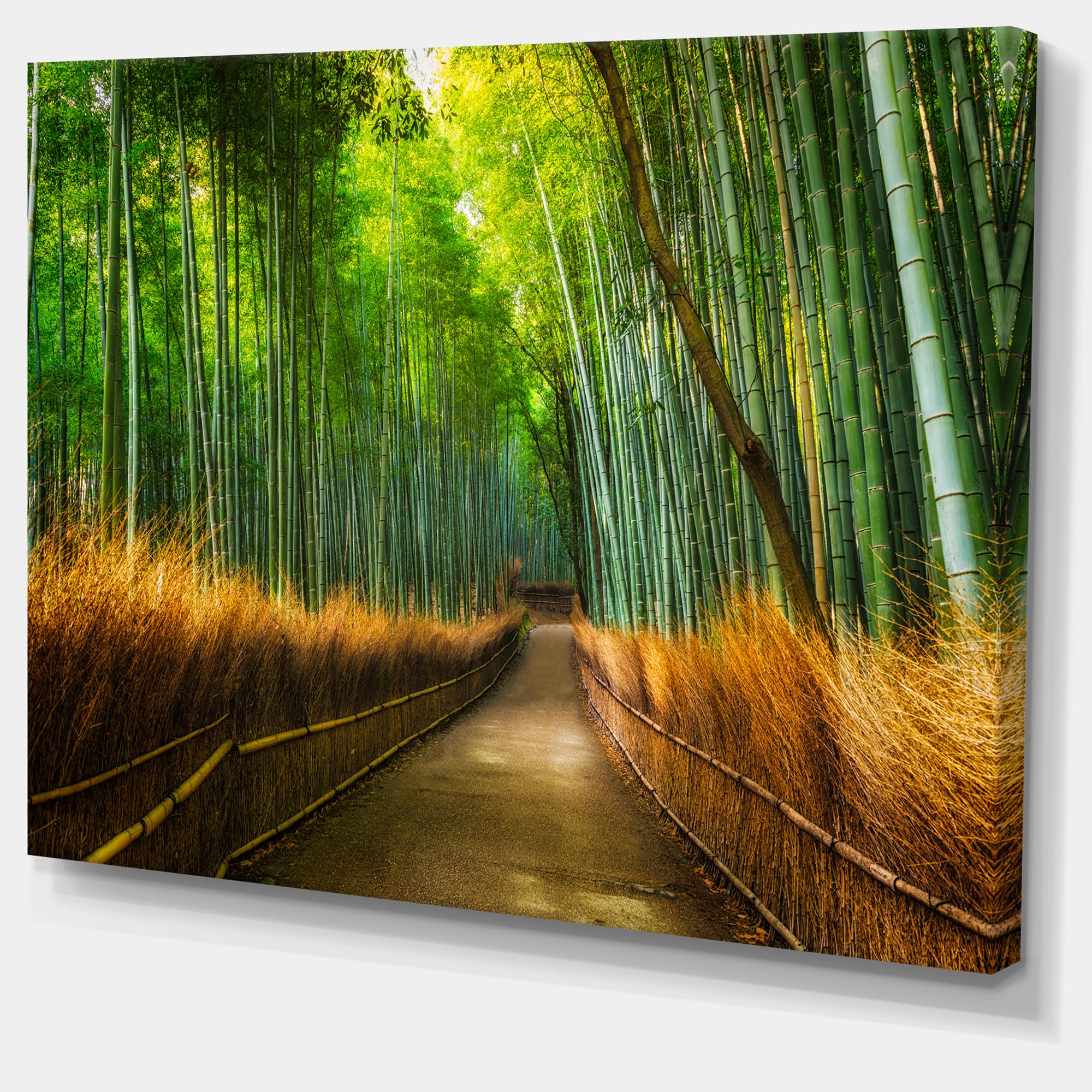 Designart - Arashiyama Bamboo Grove Japan - Oversized Forest Canvas Artwork
