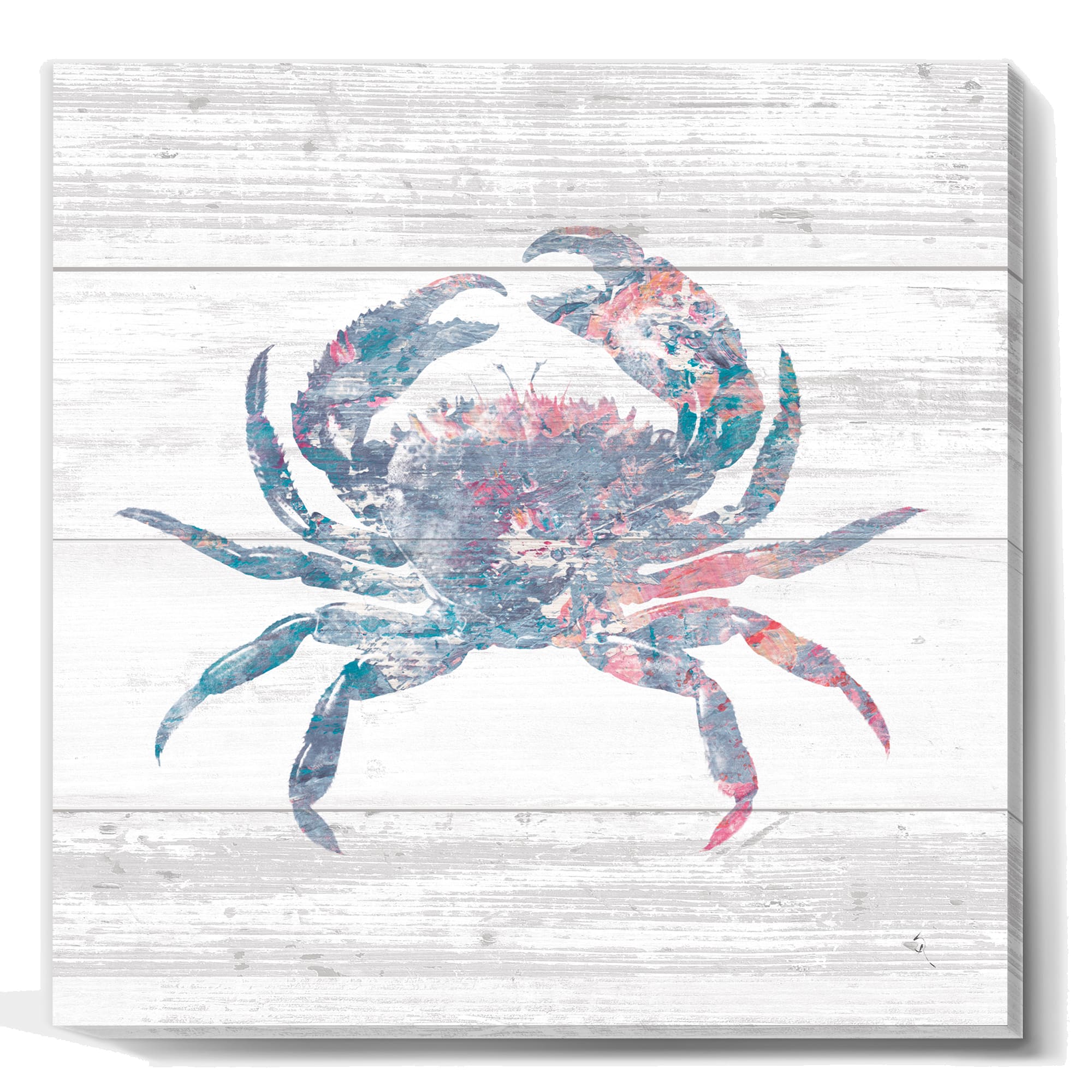 Designart - Pink Crab Ocean Life - Nautical & Coastal Canvas Artwork
