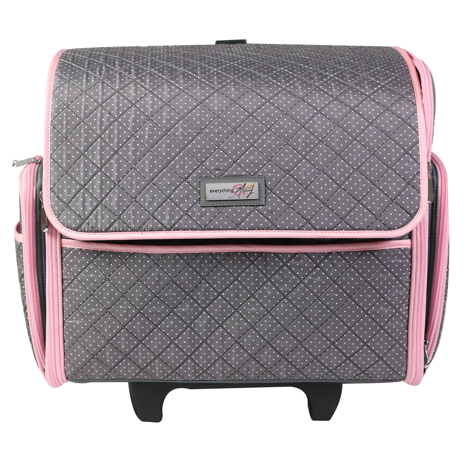 Everything Mary Pink &#x26; Gray Collapsible Deluxe Sewing Storage Case