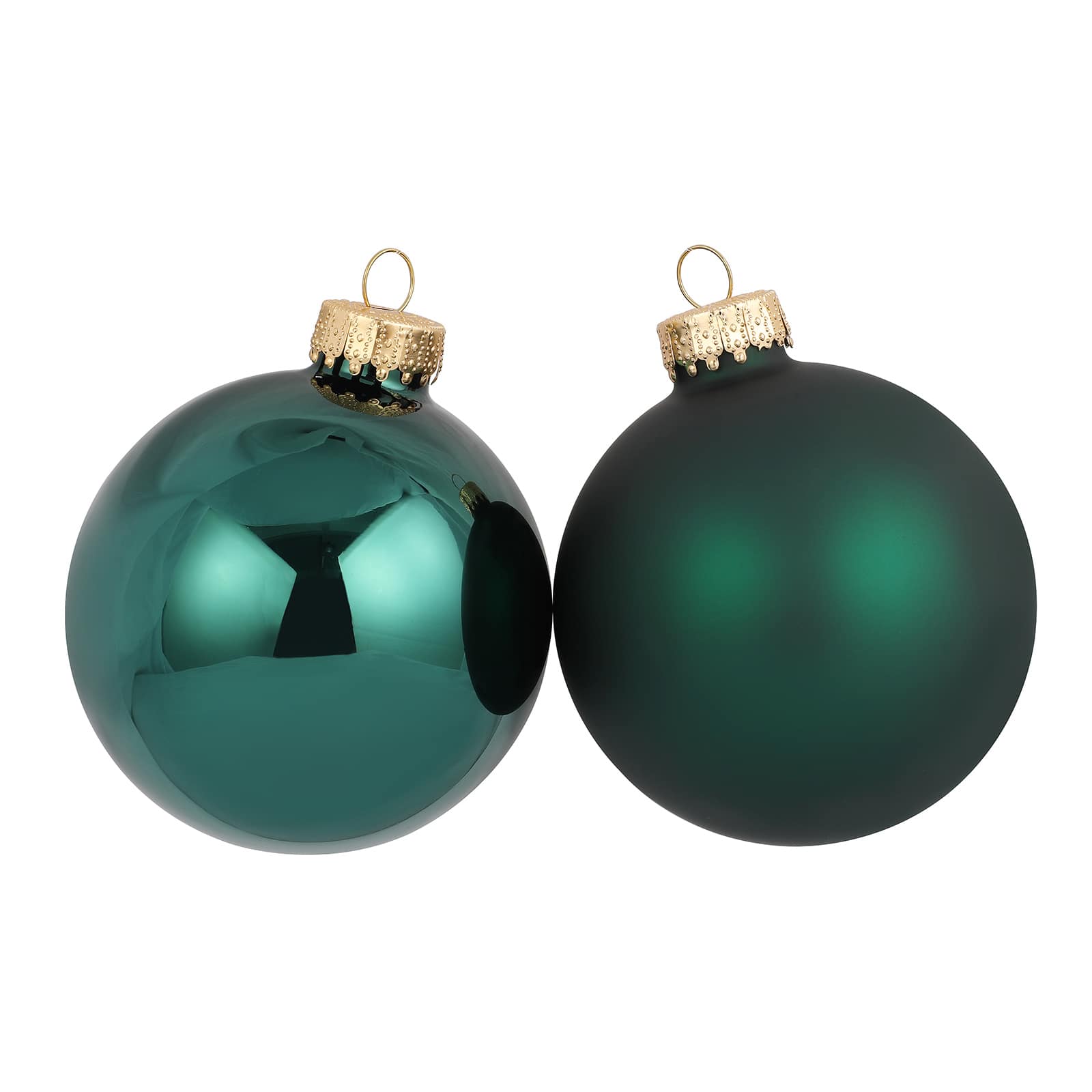 4 Pack 3&#x22; Dark Green Matte &#x26; Shiny Glass Ball Ornaments by Ashland&#xAE;