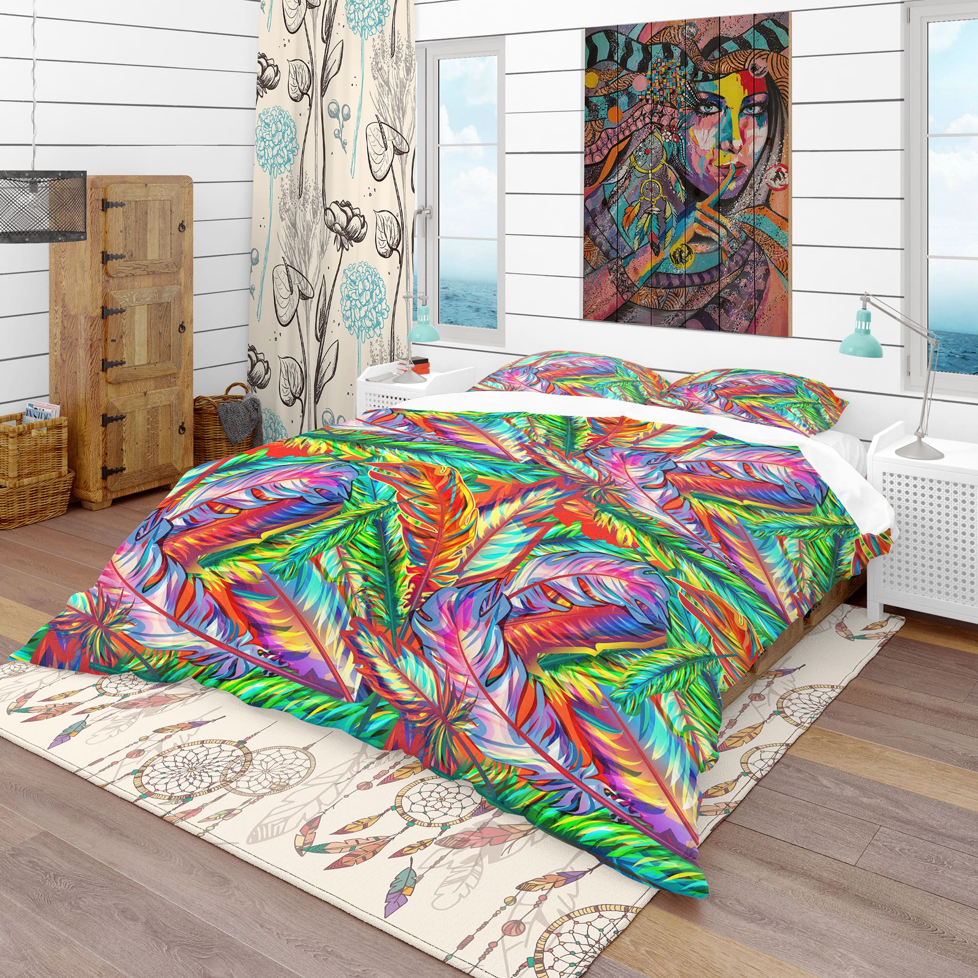 Designart &#x27;Bright Texture&#x27; Southwestern Bedding Set - Duvet Cover &#x26; Shams