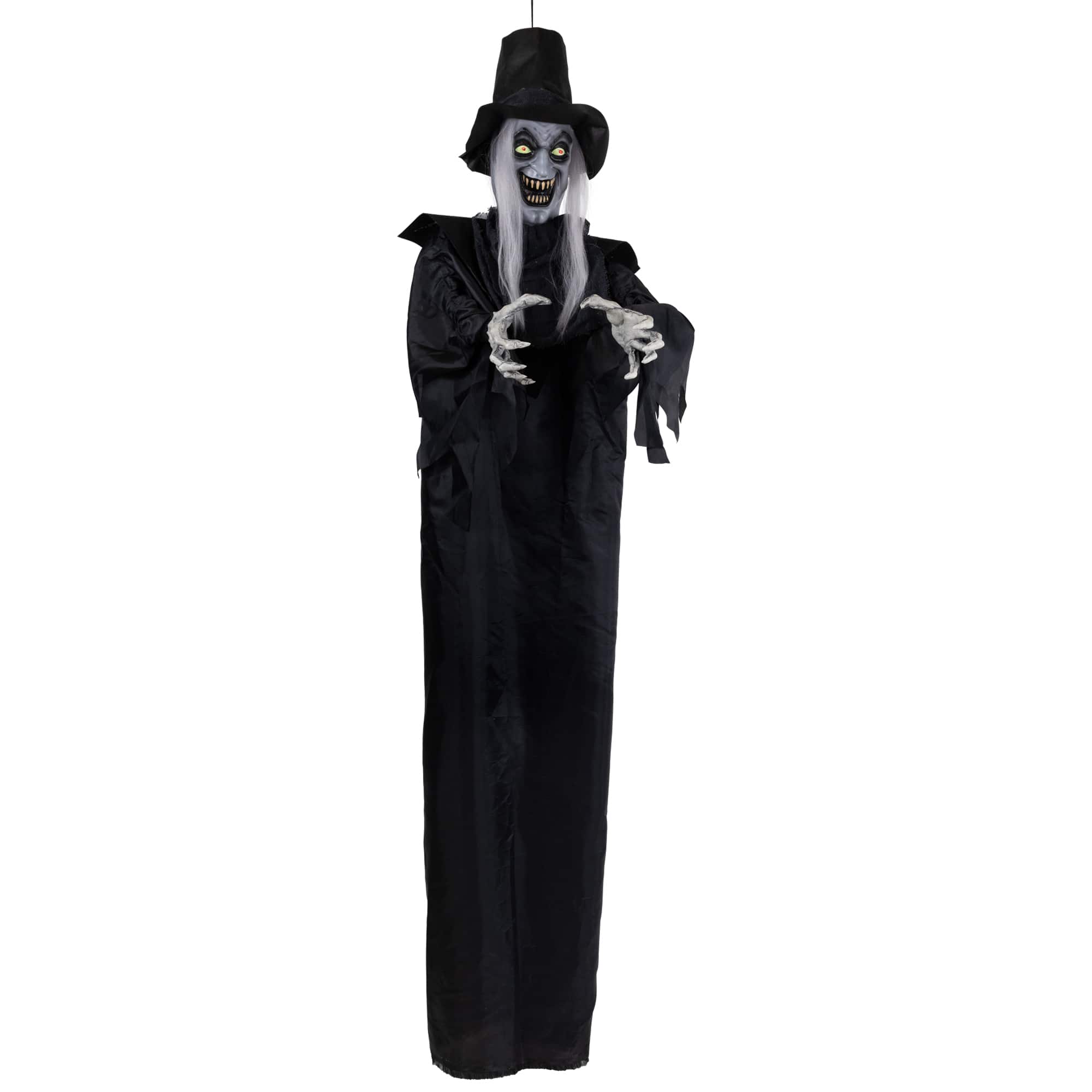 6ft. Lit Animated Vampire in Robe & Top Hat Halloween Decoration