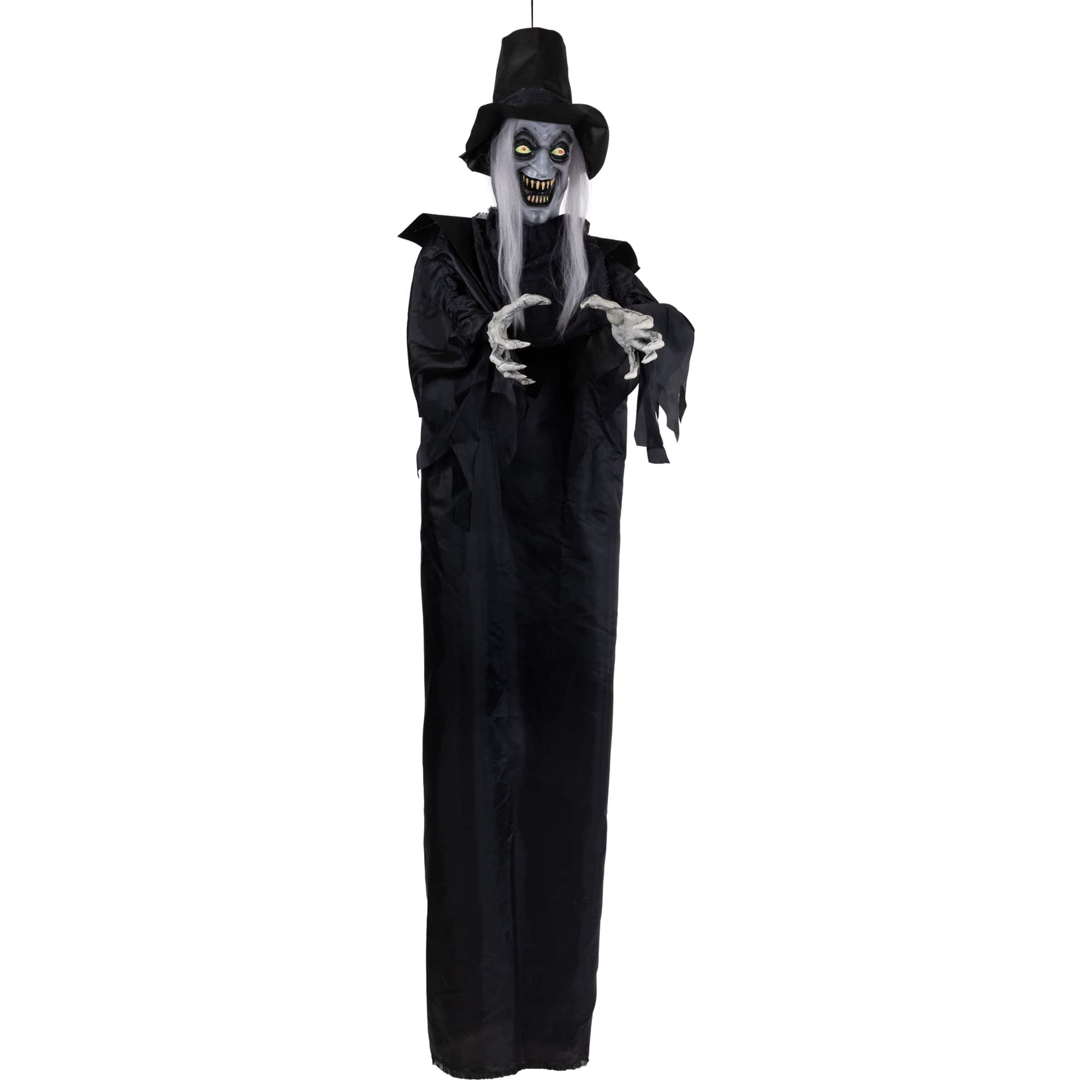 6ft. Lit Animated Vampire in Robe &#x26; Top Hat Halloween Decoration