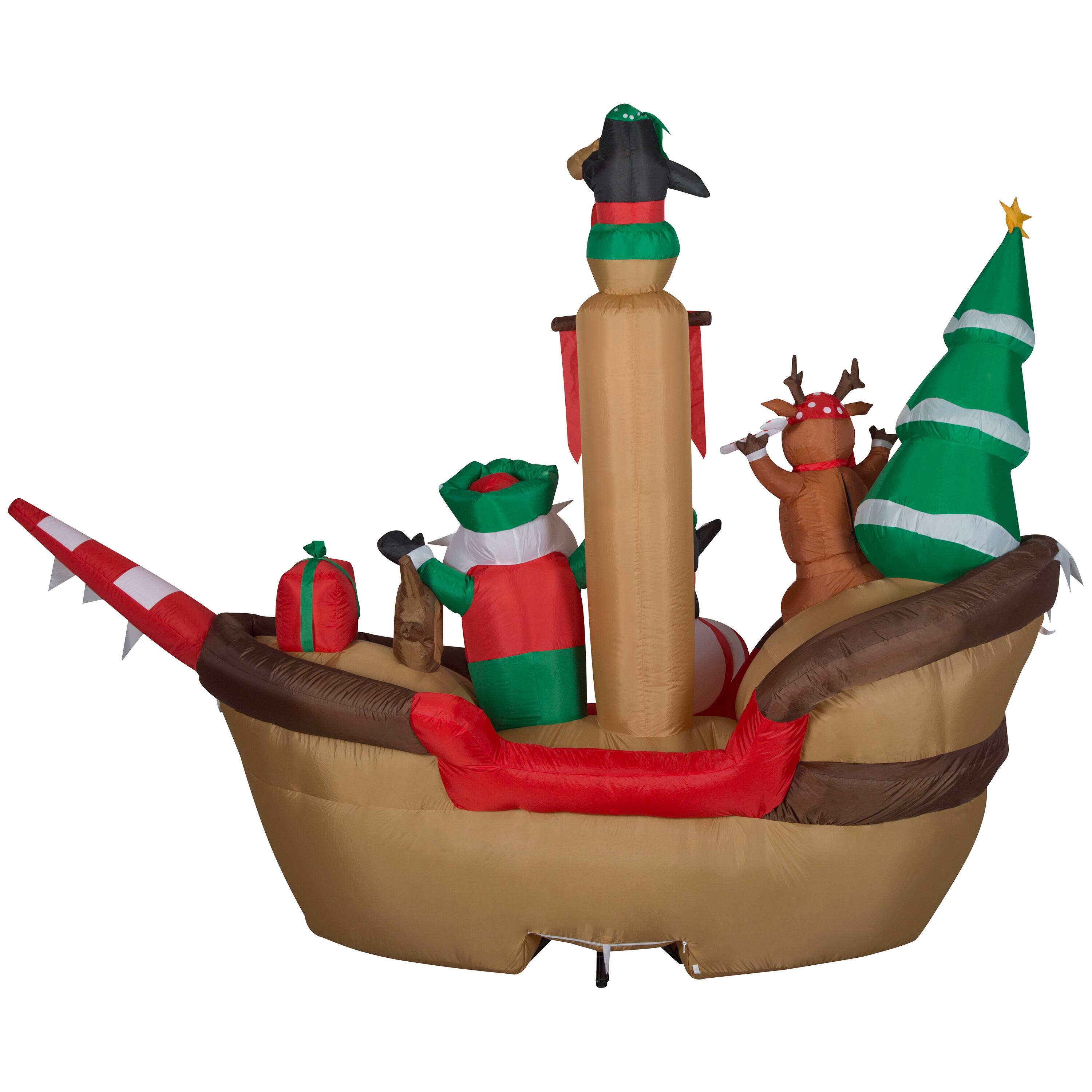 10ft. Airblown® Inflatable Giant Christmas Pirate Ship