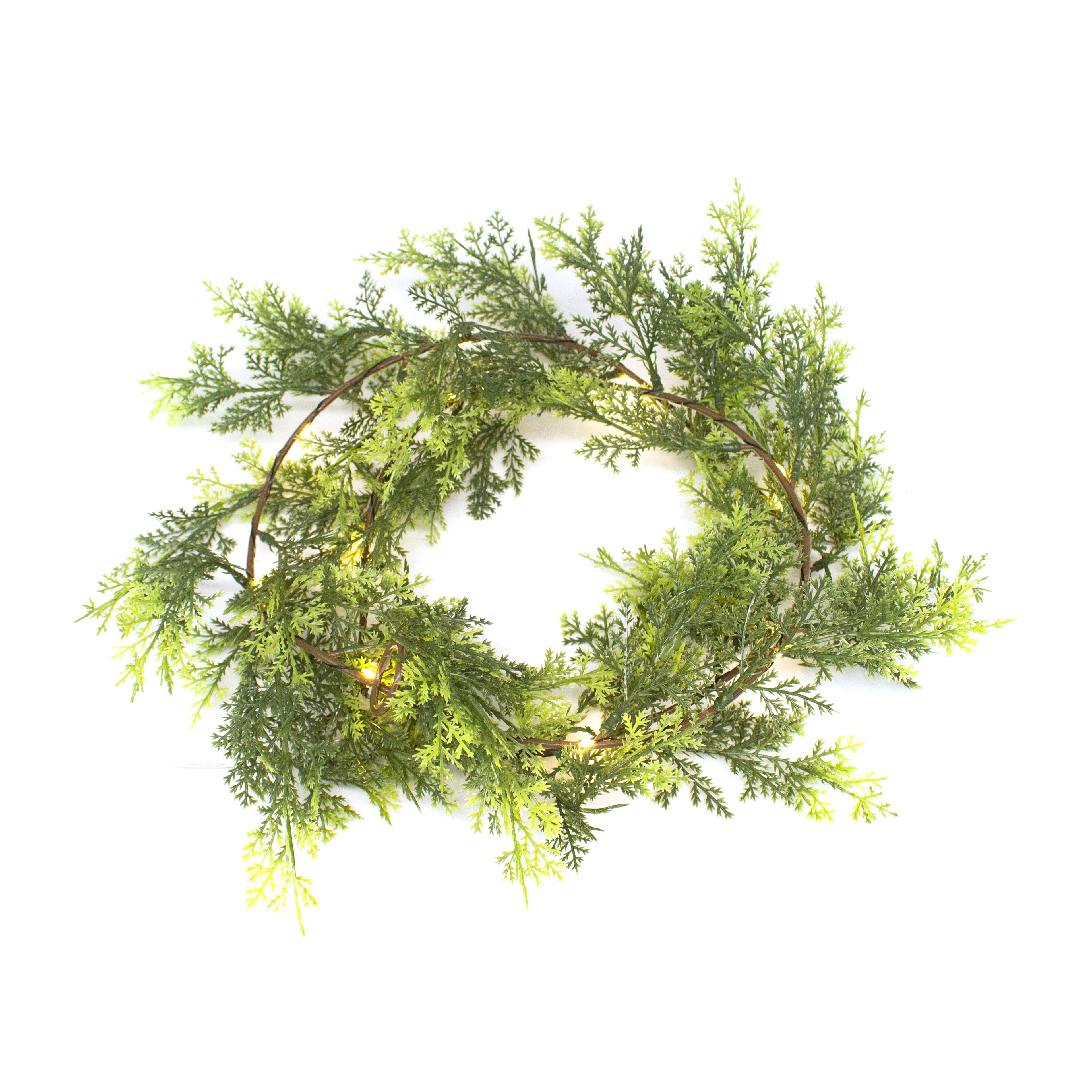 15ct. Warm White LED Pine Garland String Lights on Green Wire by Ashland&#xAE;