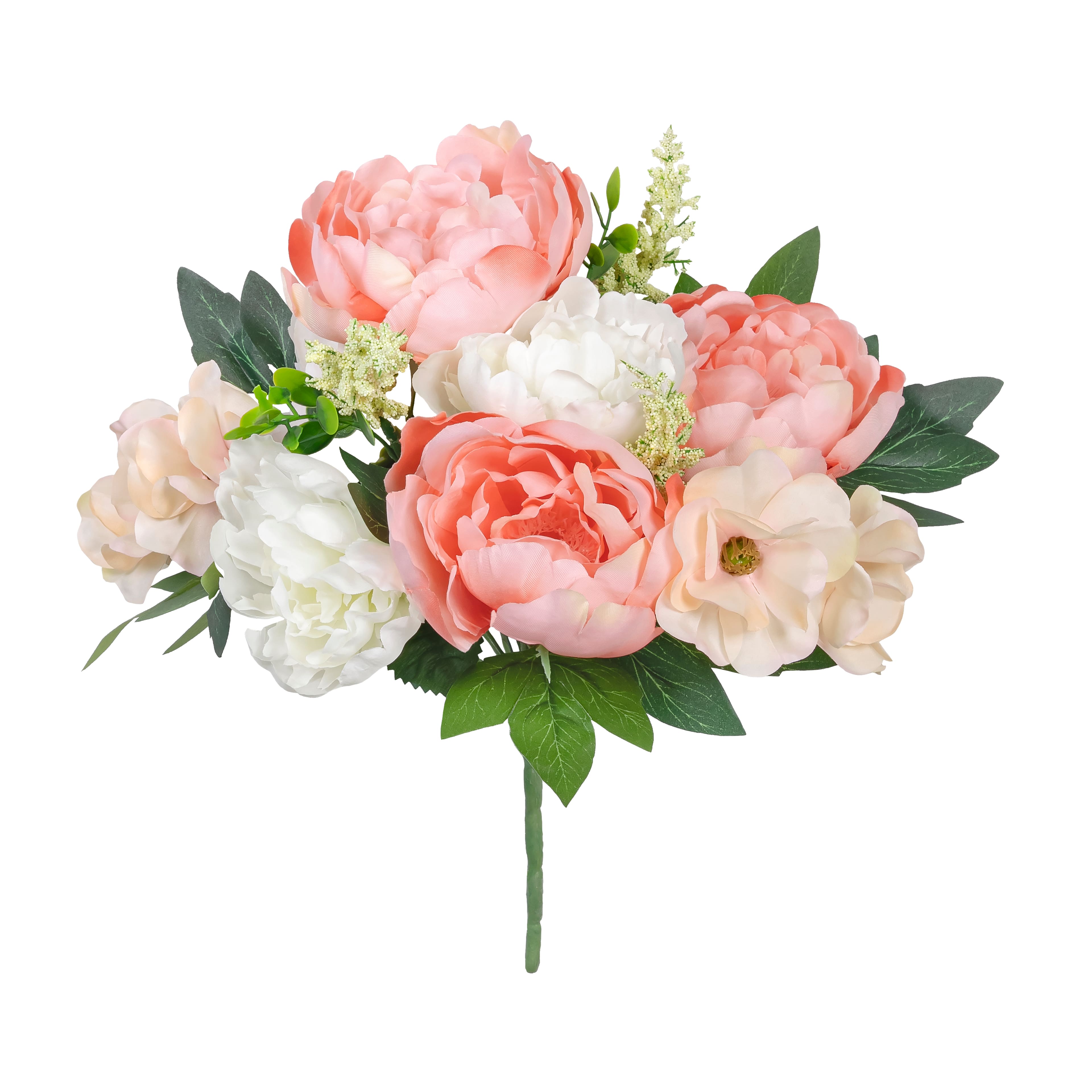 12" Pink & White Peony & Ranunculus Bush by Ashland®