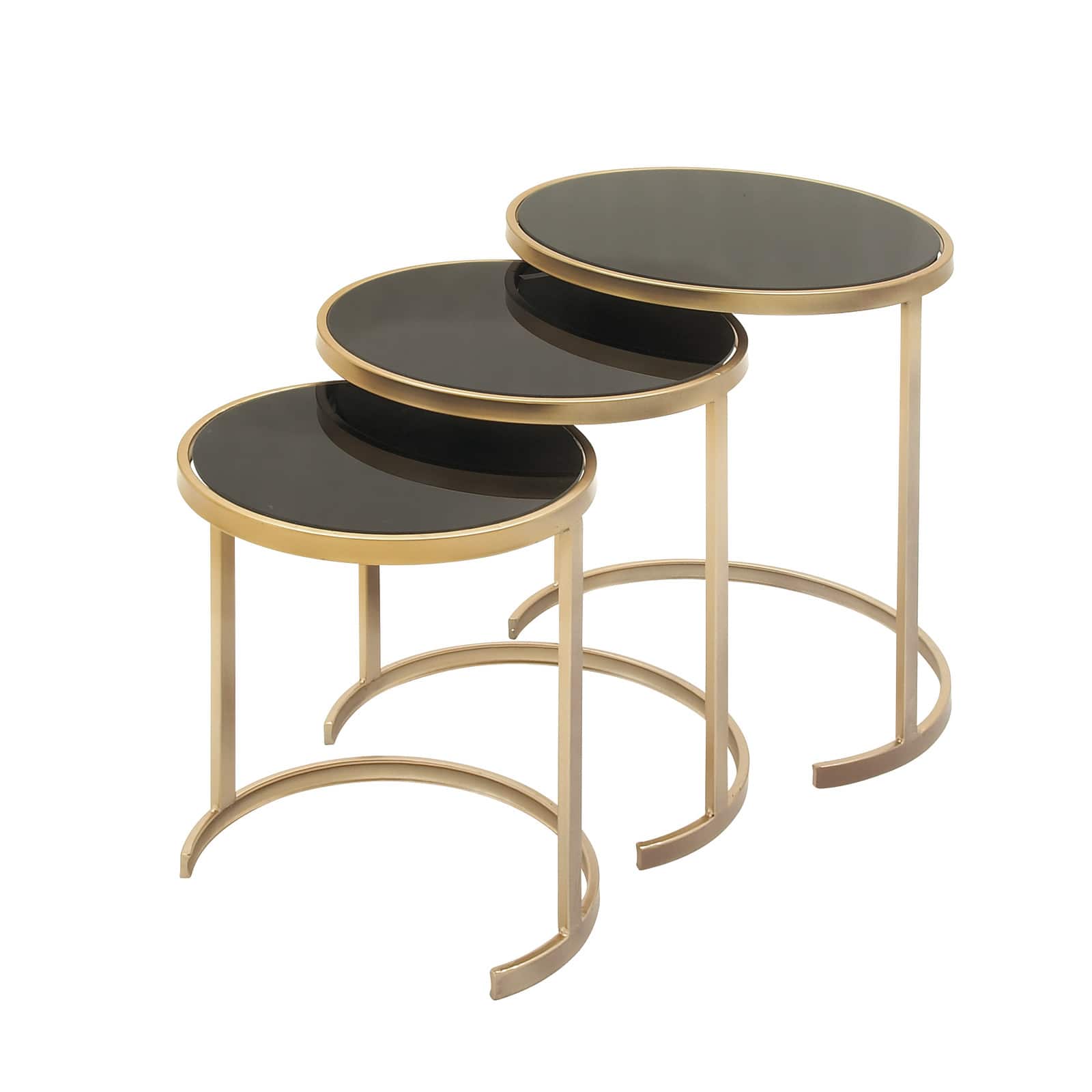 Gold Metal Traditional Accent Table Set