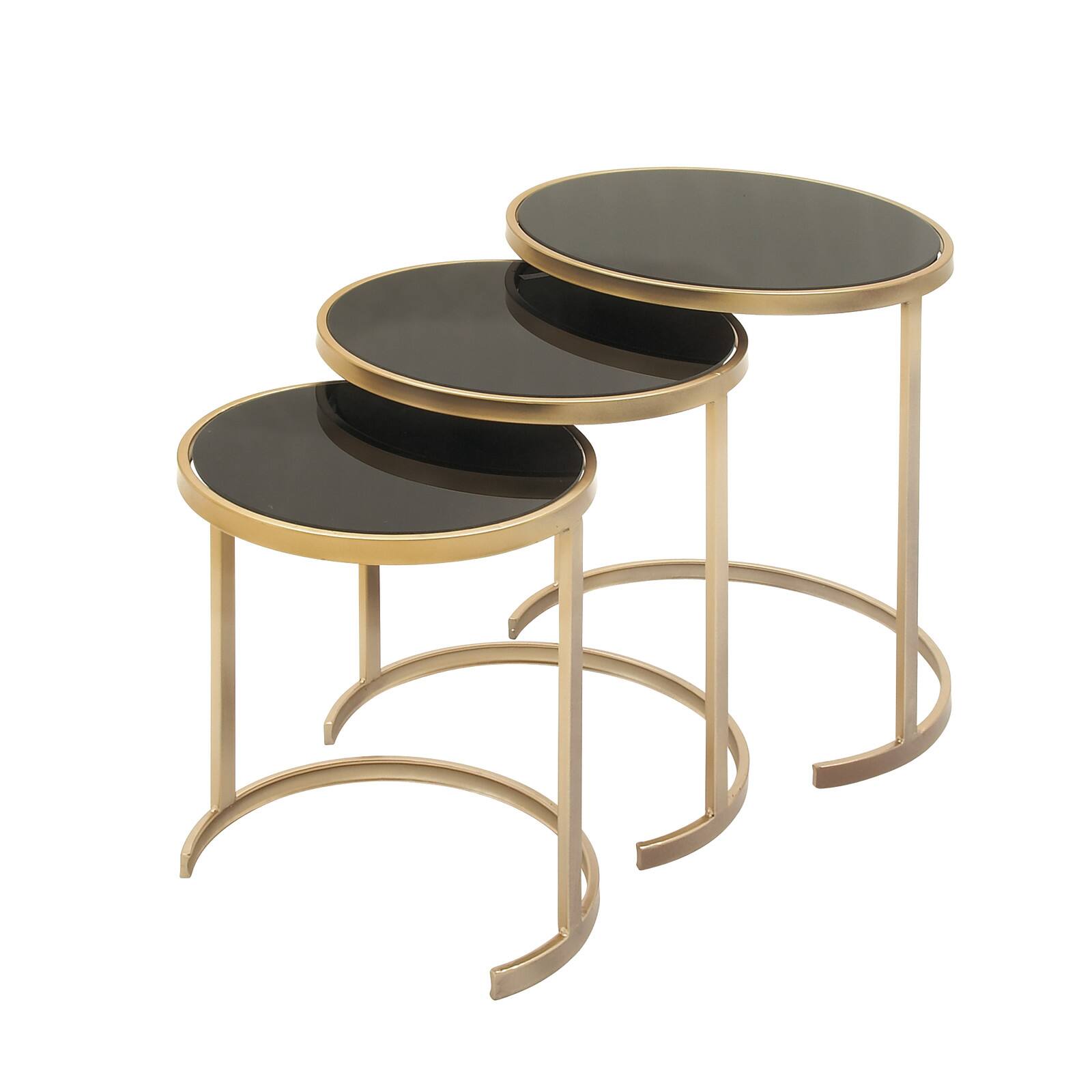 Contemporary Metal Accent Table Set