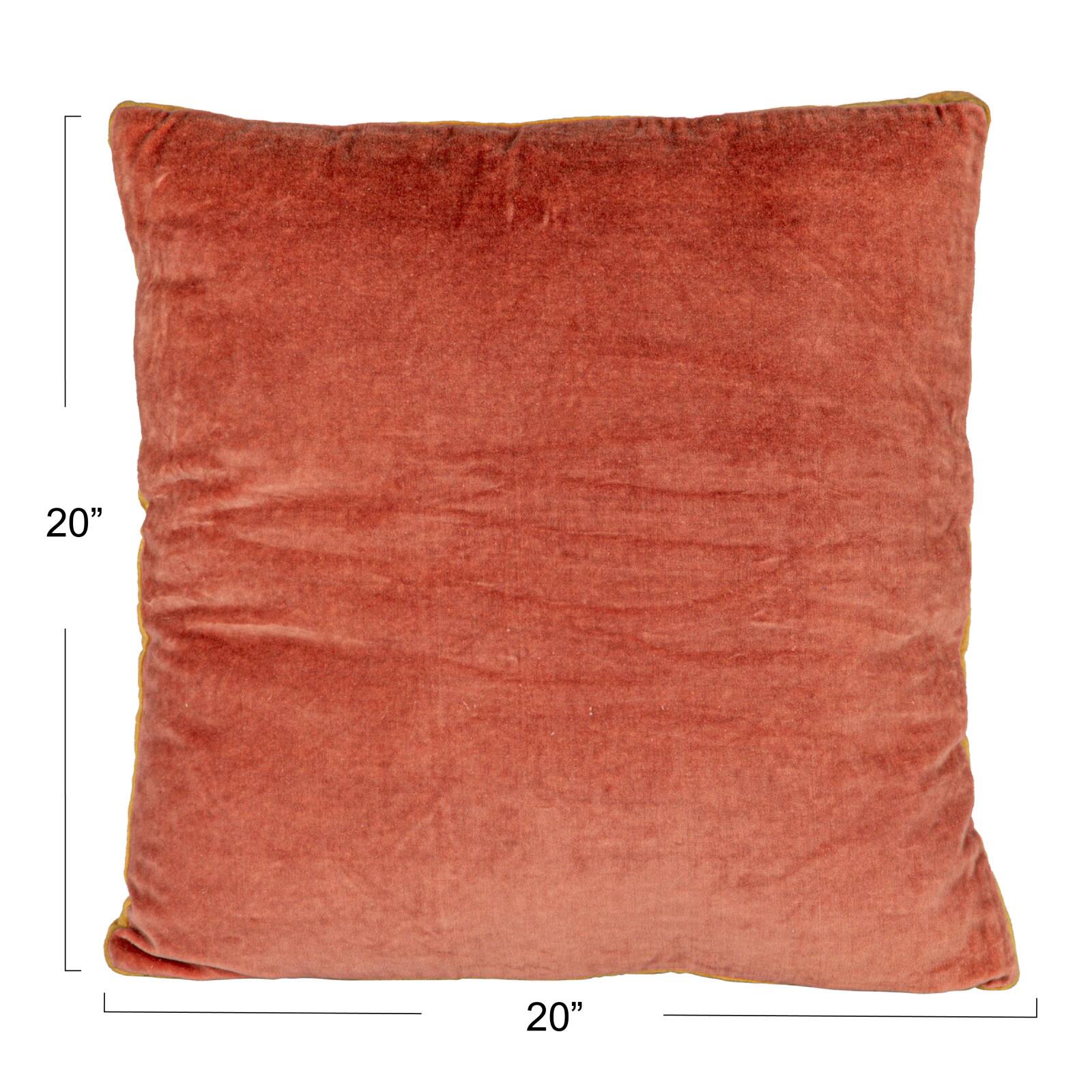 Hello Honey&#xAE; 20&#x22; x 20&#x22; Apricot &#x26; Mustard Art Deco Velvet Pillow