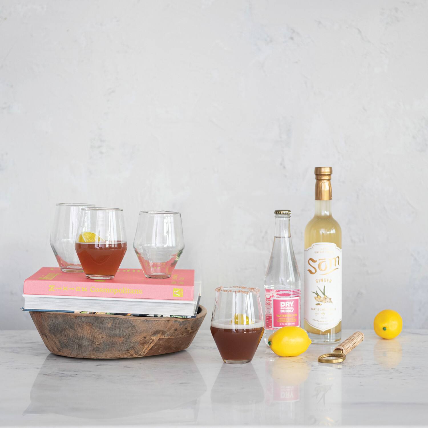 Hello Honey® 3.25" Clear Round Drinking Glasses, 6ct.