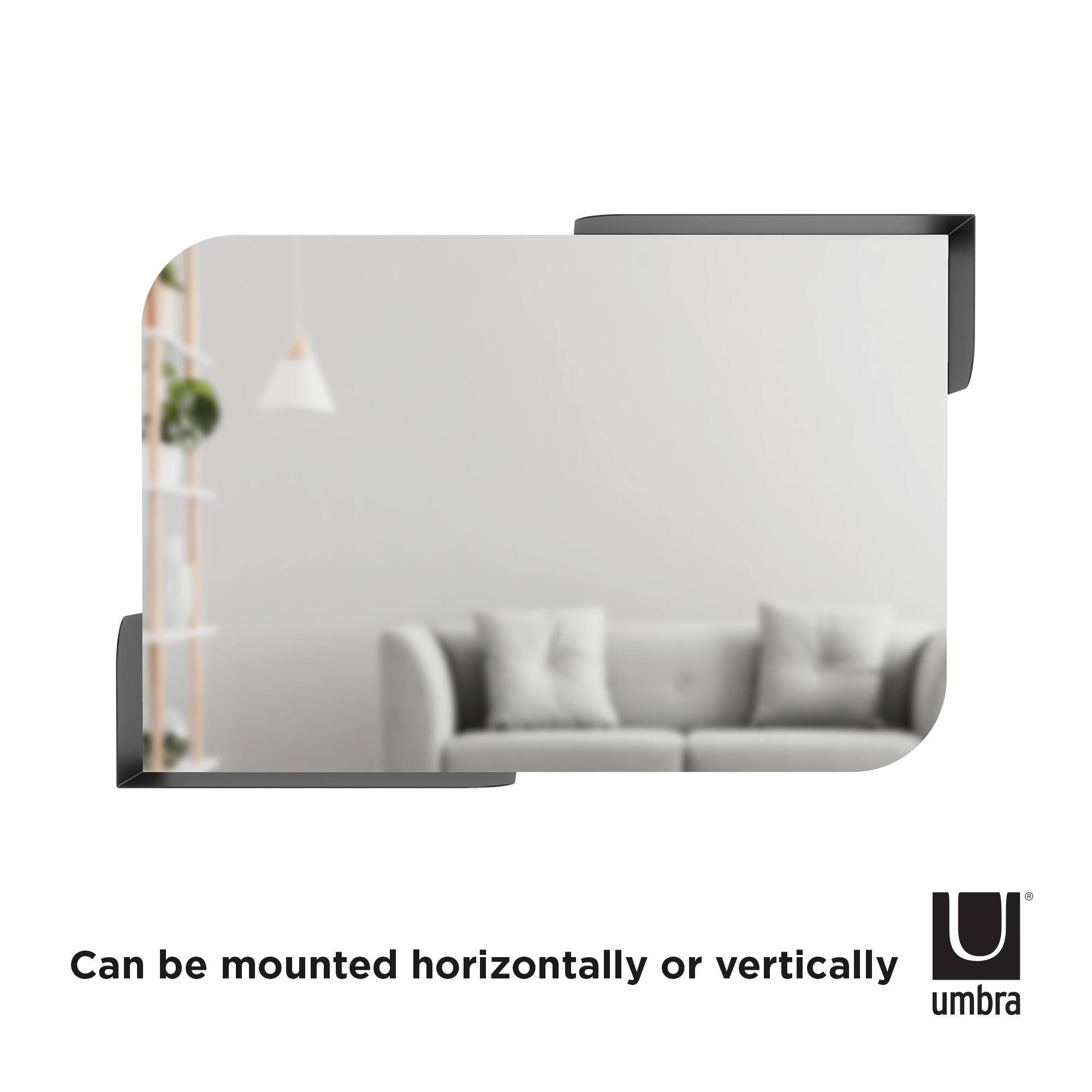Umbra 30&#x22; Black Alcove Rectangular Mirror