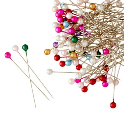 12 Packs: 100 ct. (1,200 total) Multicolor Long Pearlized Pins by Loops &  Threads™ | Michaels