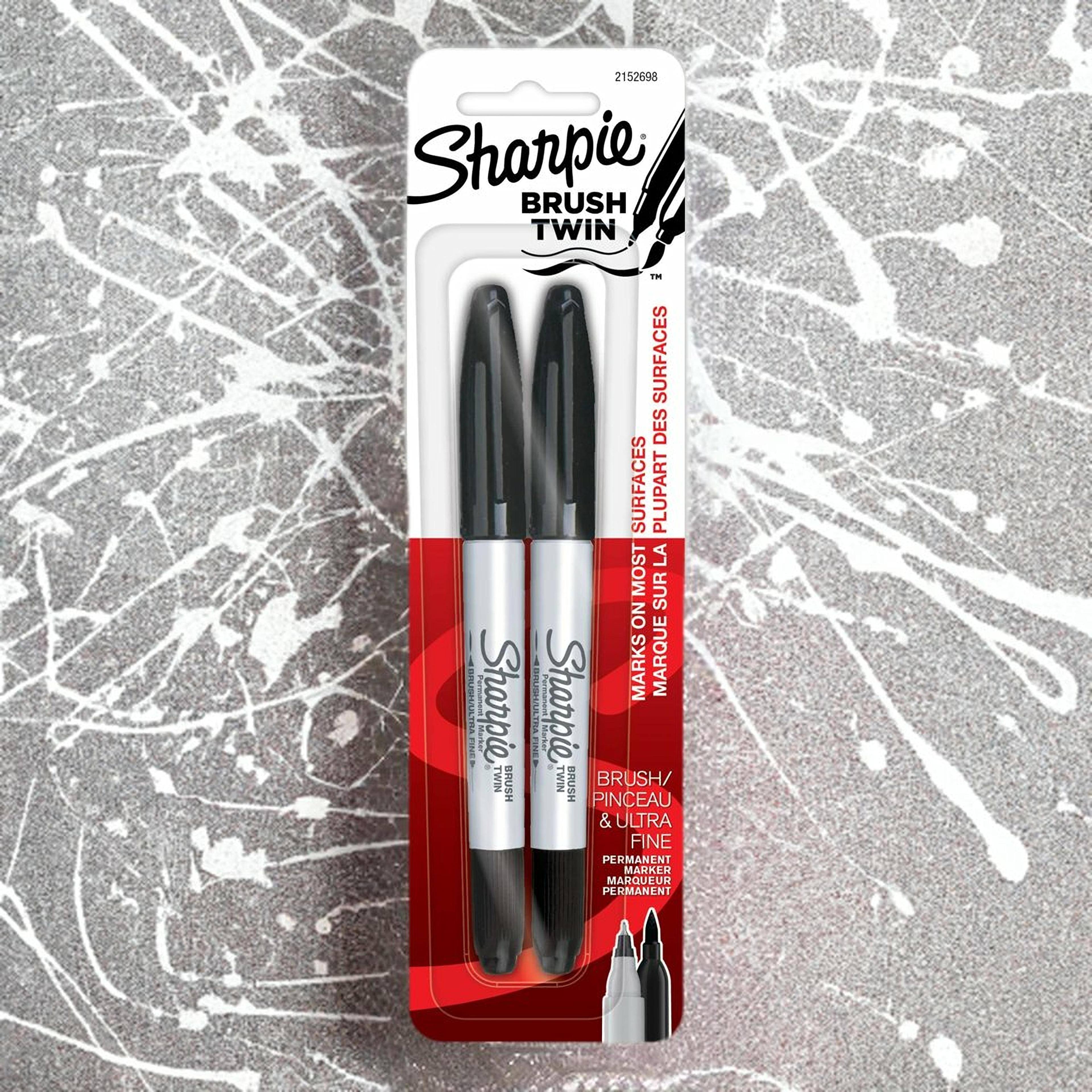 Sharpie&#xAE; Black Brush Twin Permanent Markers, 2ct.