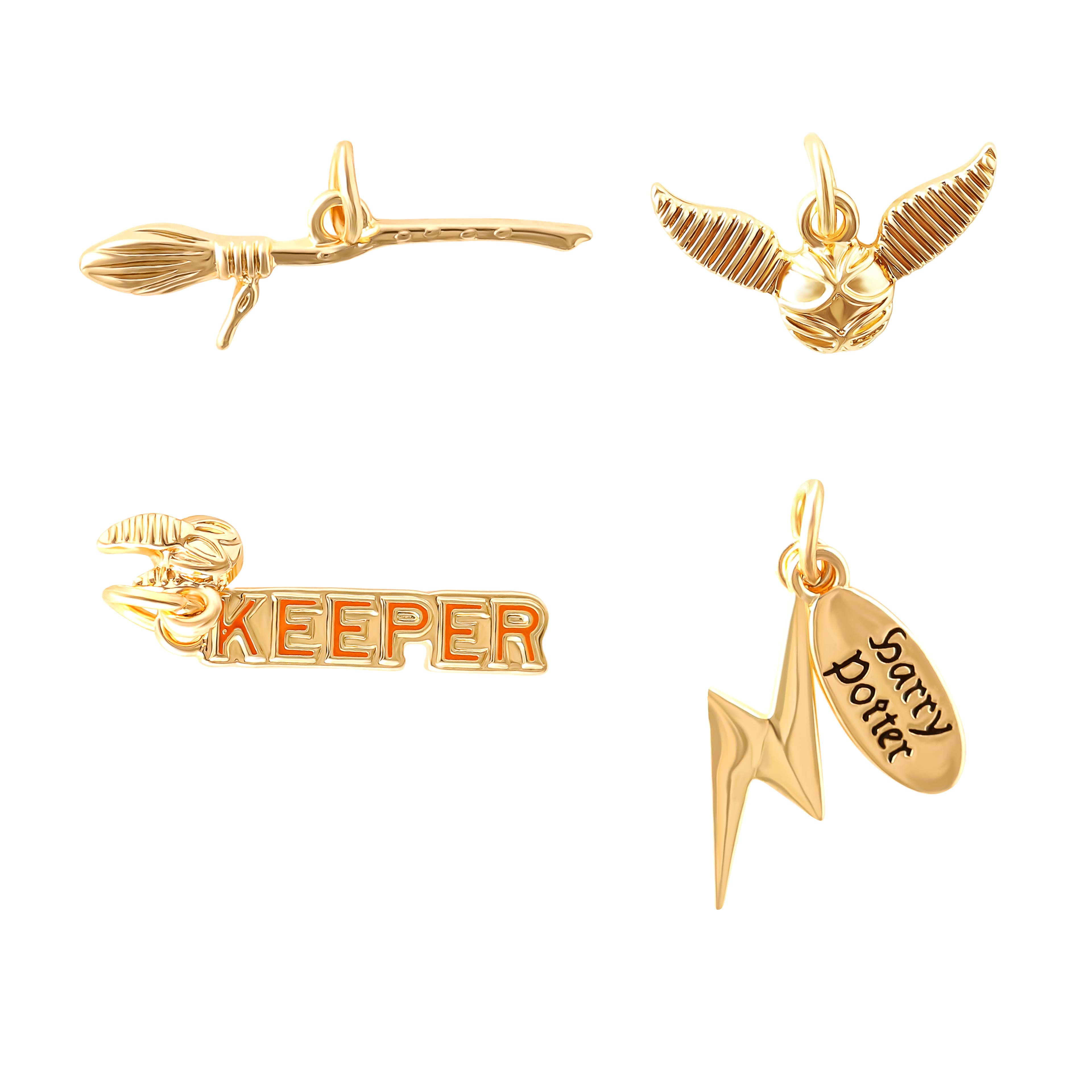 Harry Potter Gold Quidditch Charm Set