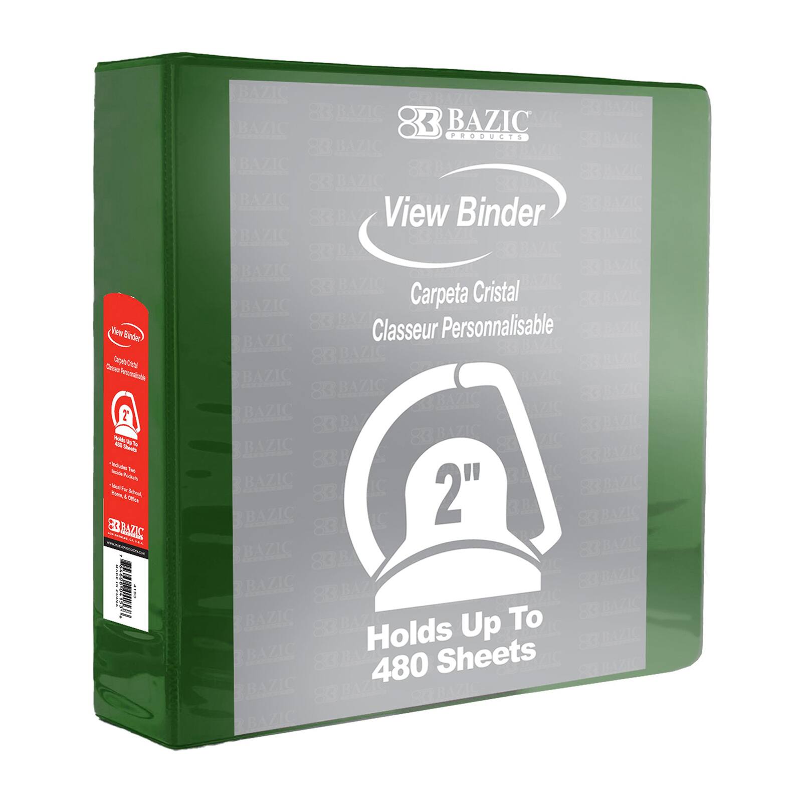 BAZIC® 2" Slant D Ring View Binder with 2 Pockets, 6ct.