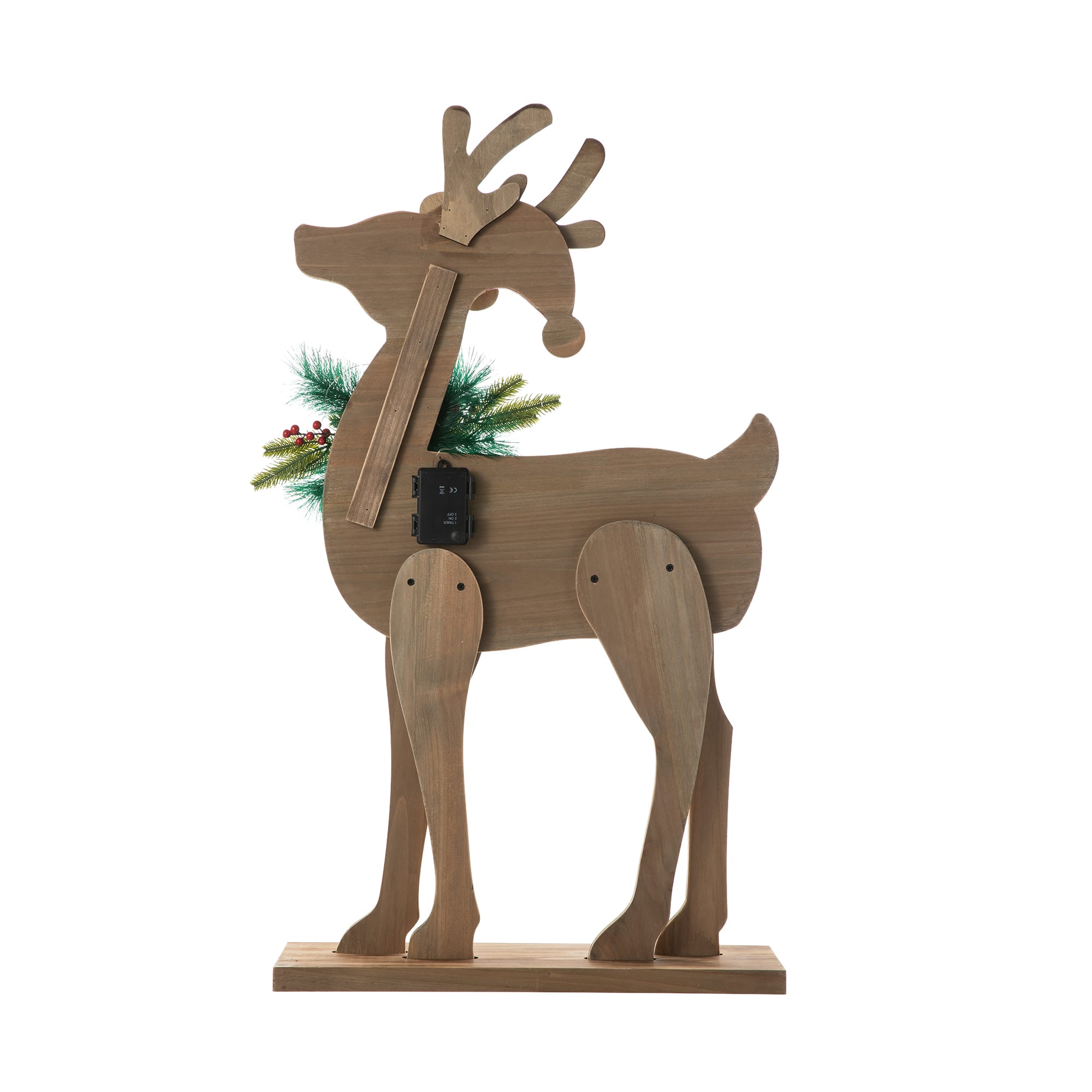 Glitzhome® 36'' Chunky Wood Reindeer Porch Décor