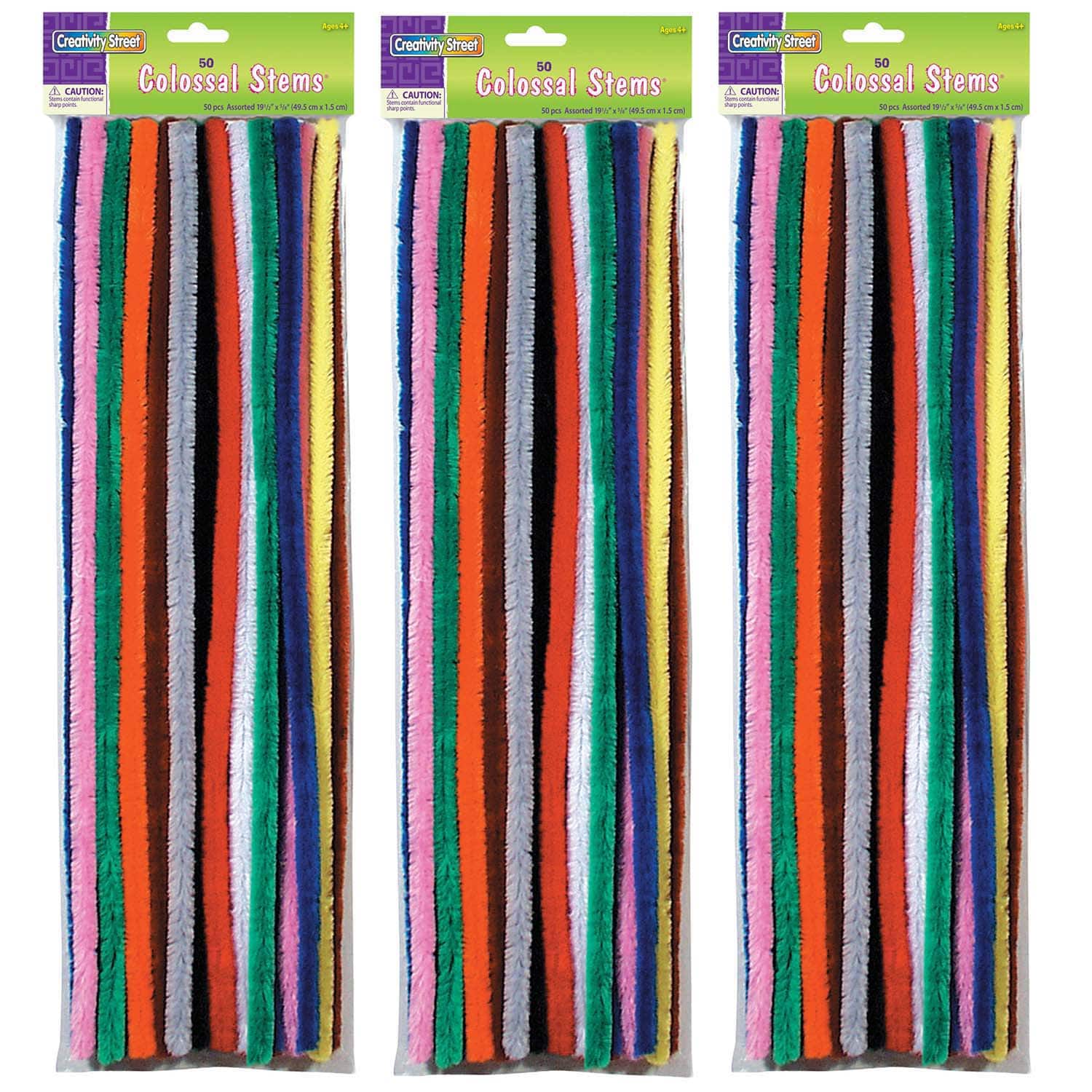 Creativity Street® Colossal Stems® Chenille Stems, 3 Packs of 50