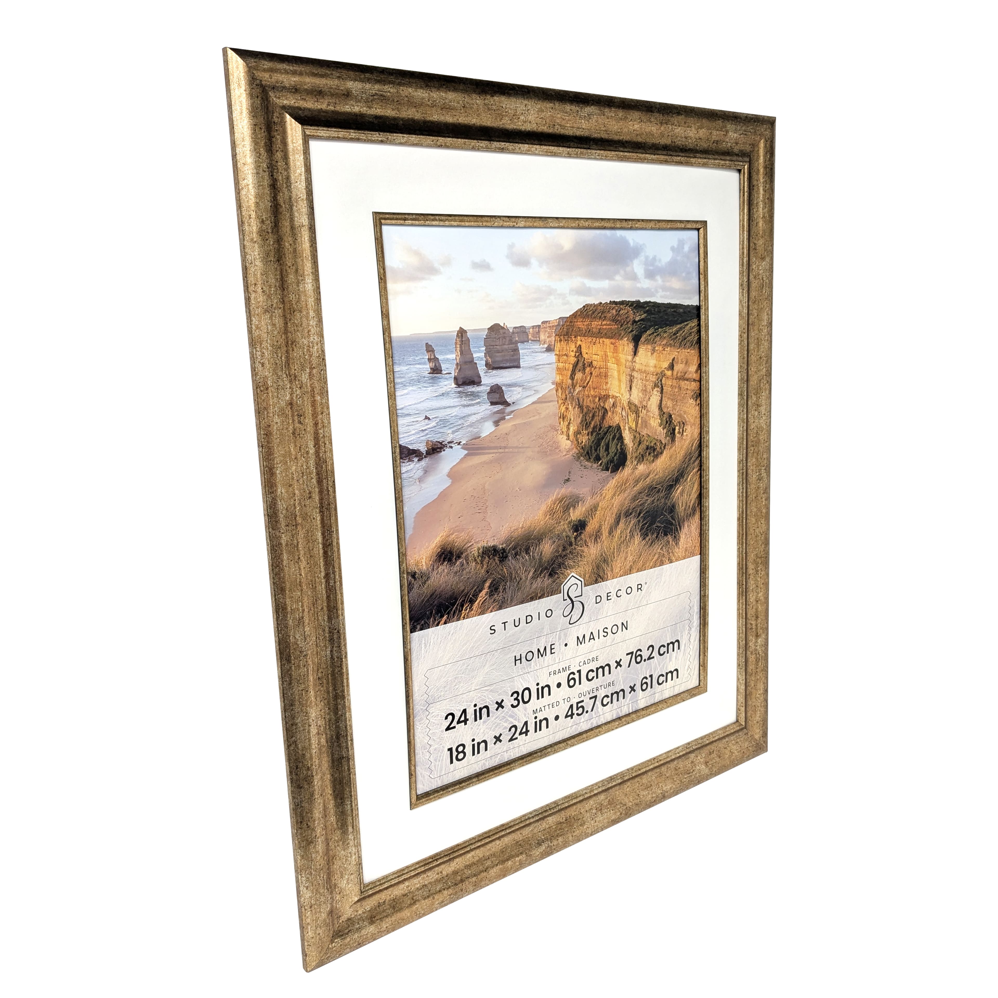 Home Champagne Gold Frame with Beveled Mat by Studio Décor