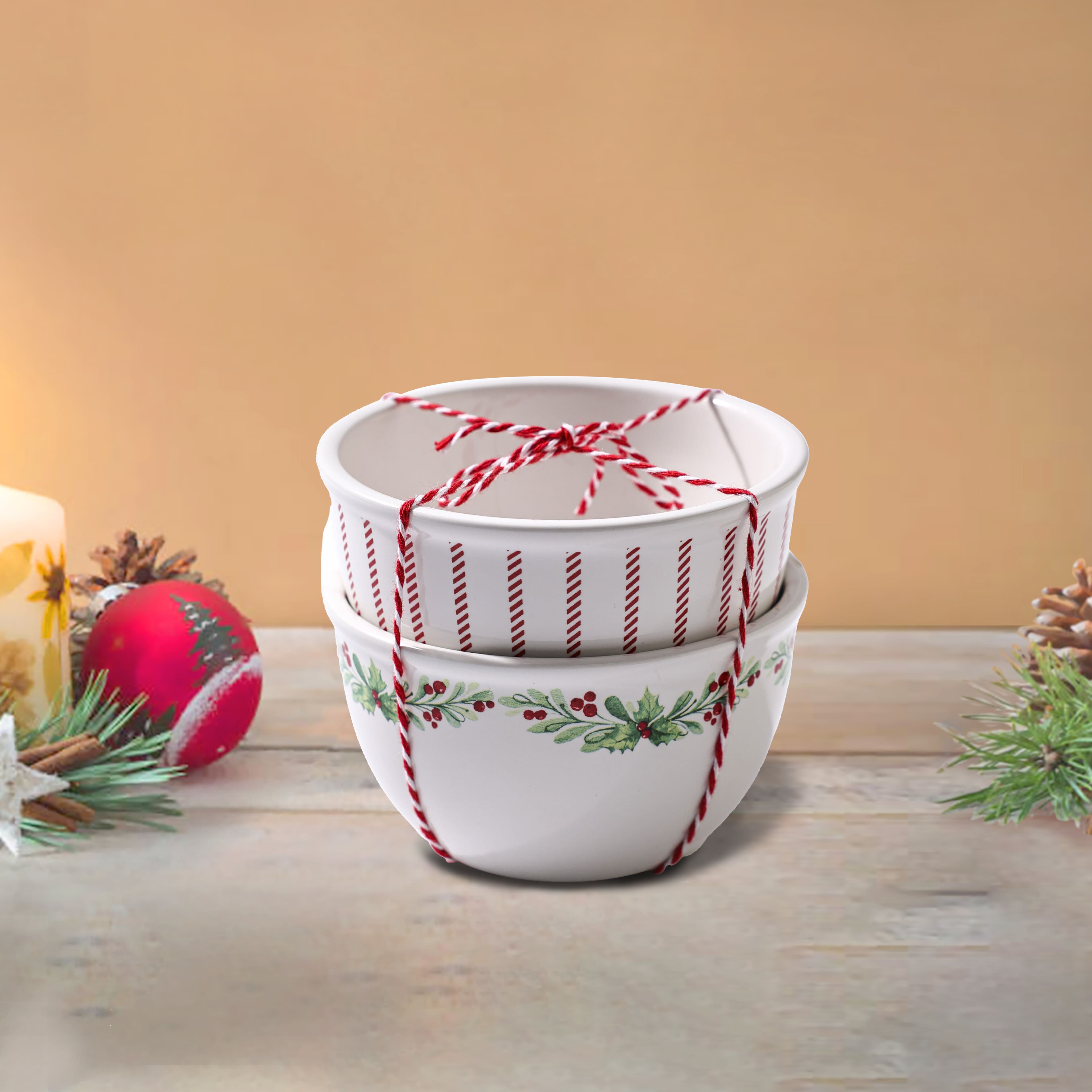 4.5&#x22; Ceramic Christmas Bowl Set by Ashland&#xAE;