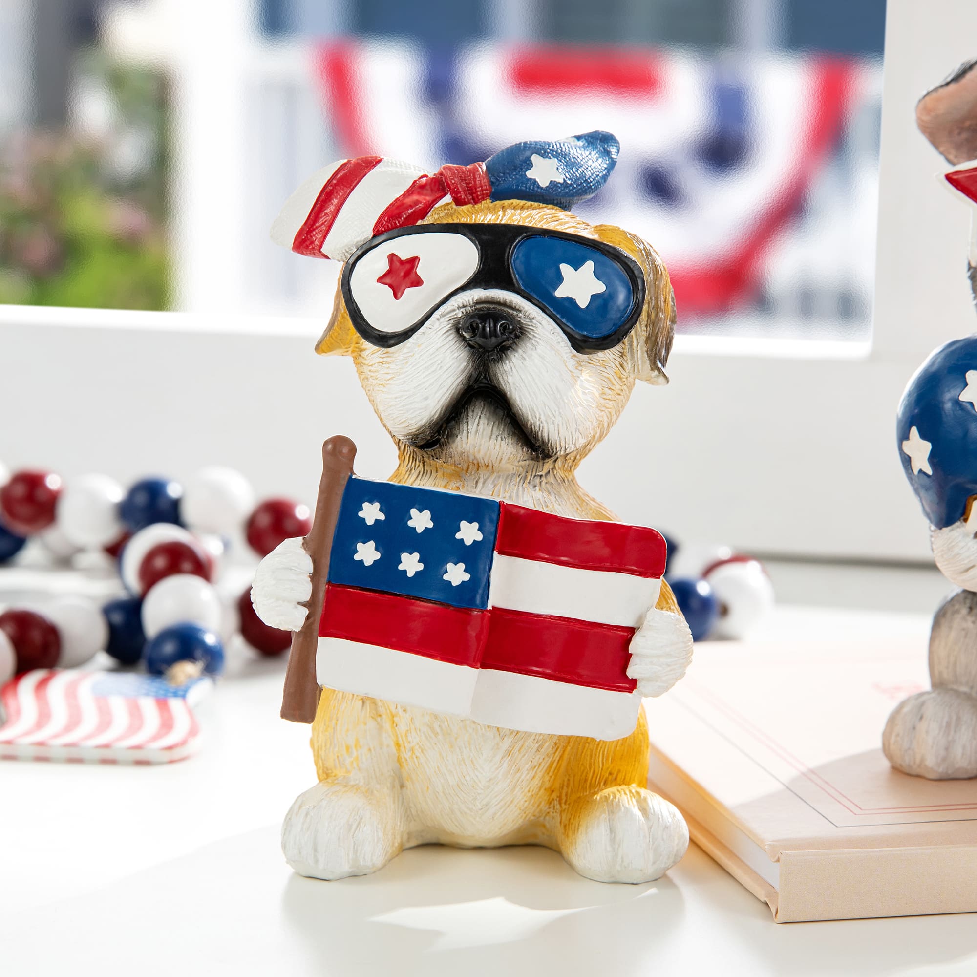 Glitzhome® Patriotic Americana Dog Table Décor Set