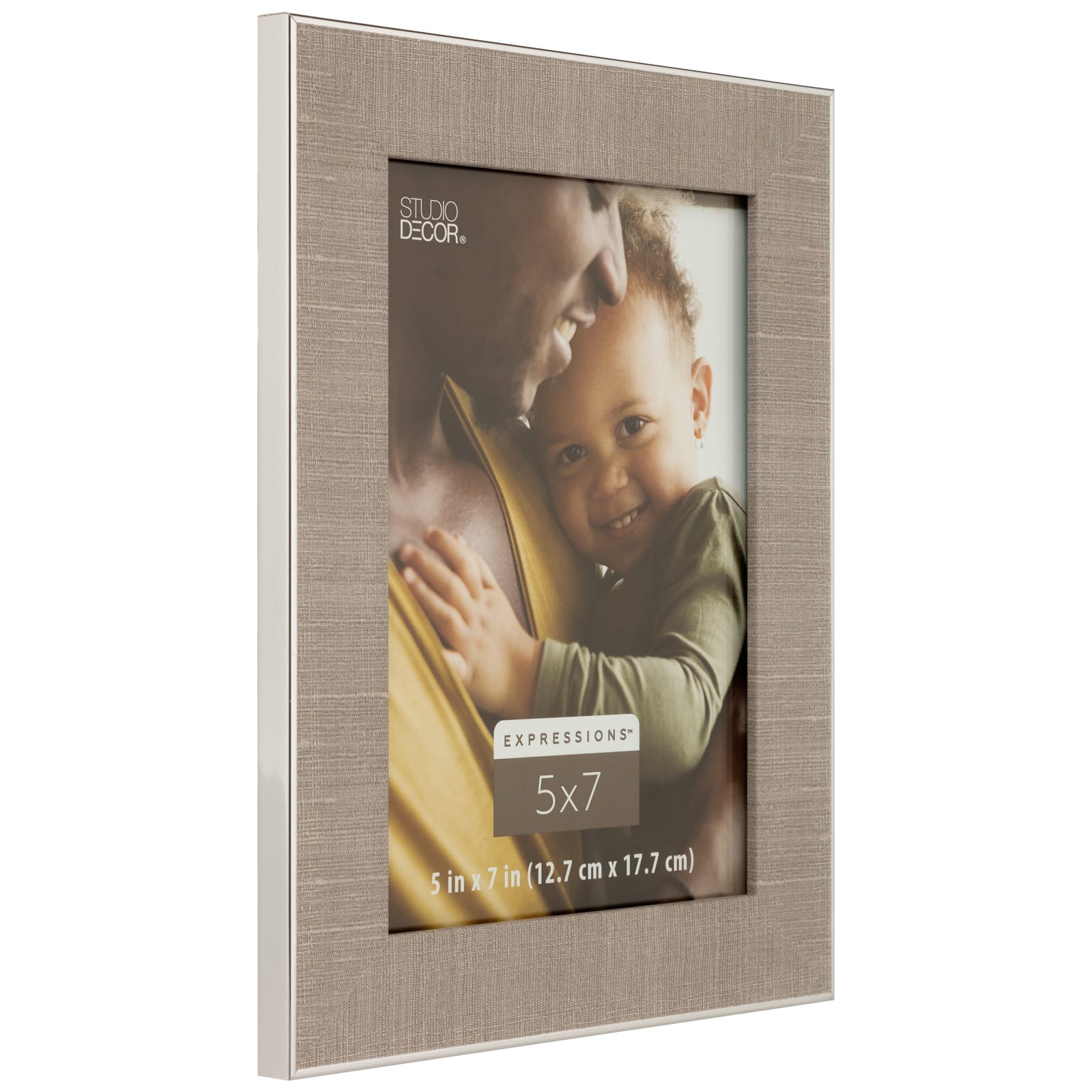 Greige with Silver Edges 5&#x22; x 7&#x22; Frame, Expressions&#x2122; by Studio D&#xE9;cor&#xAE;
