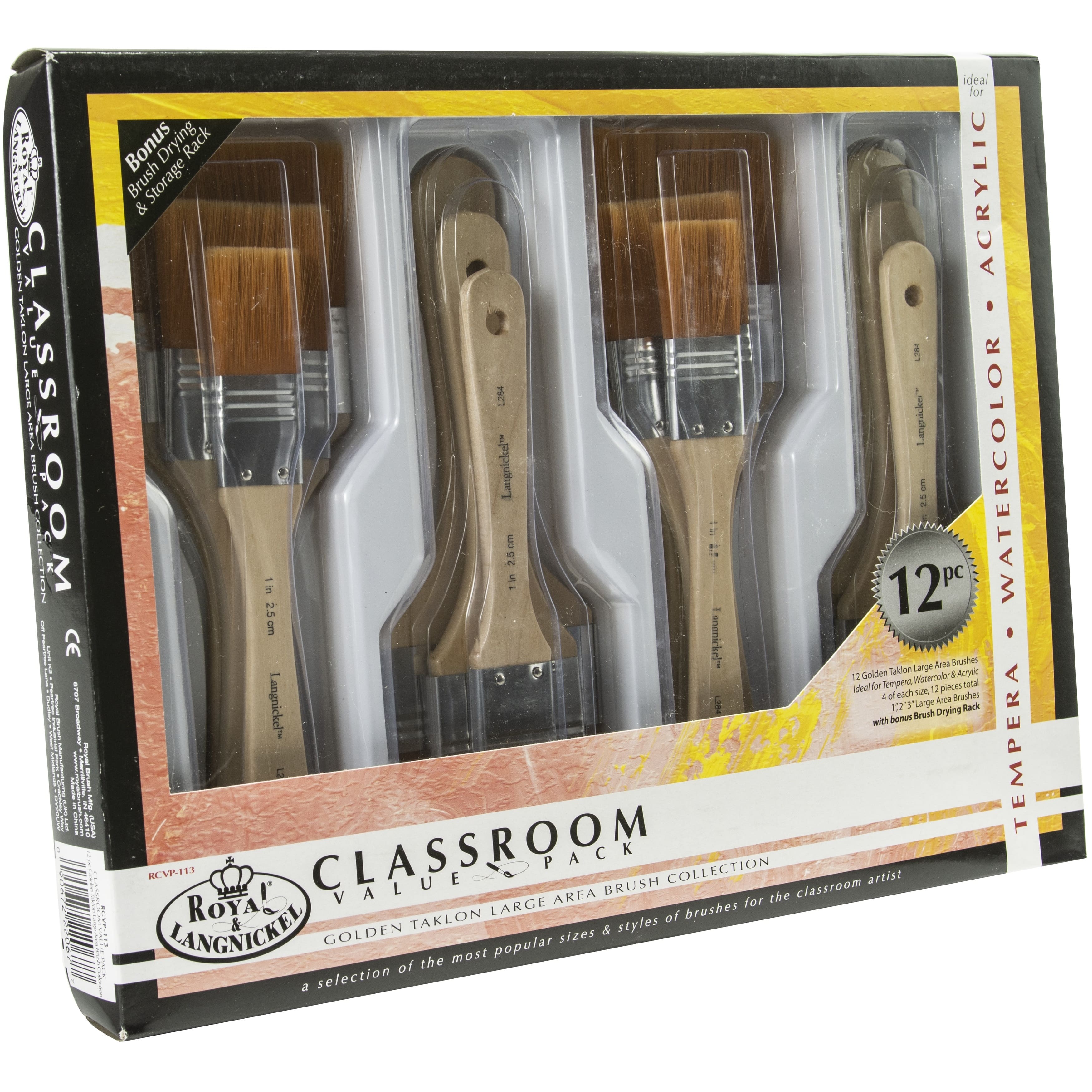 Golden Taklon Large Brush Box Set, 12ct.