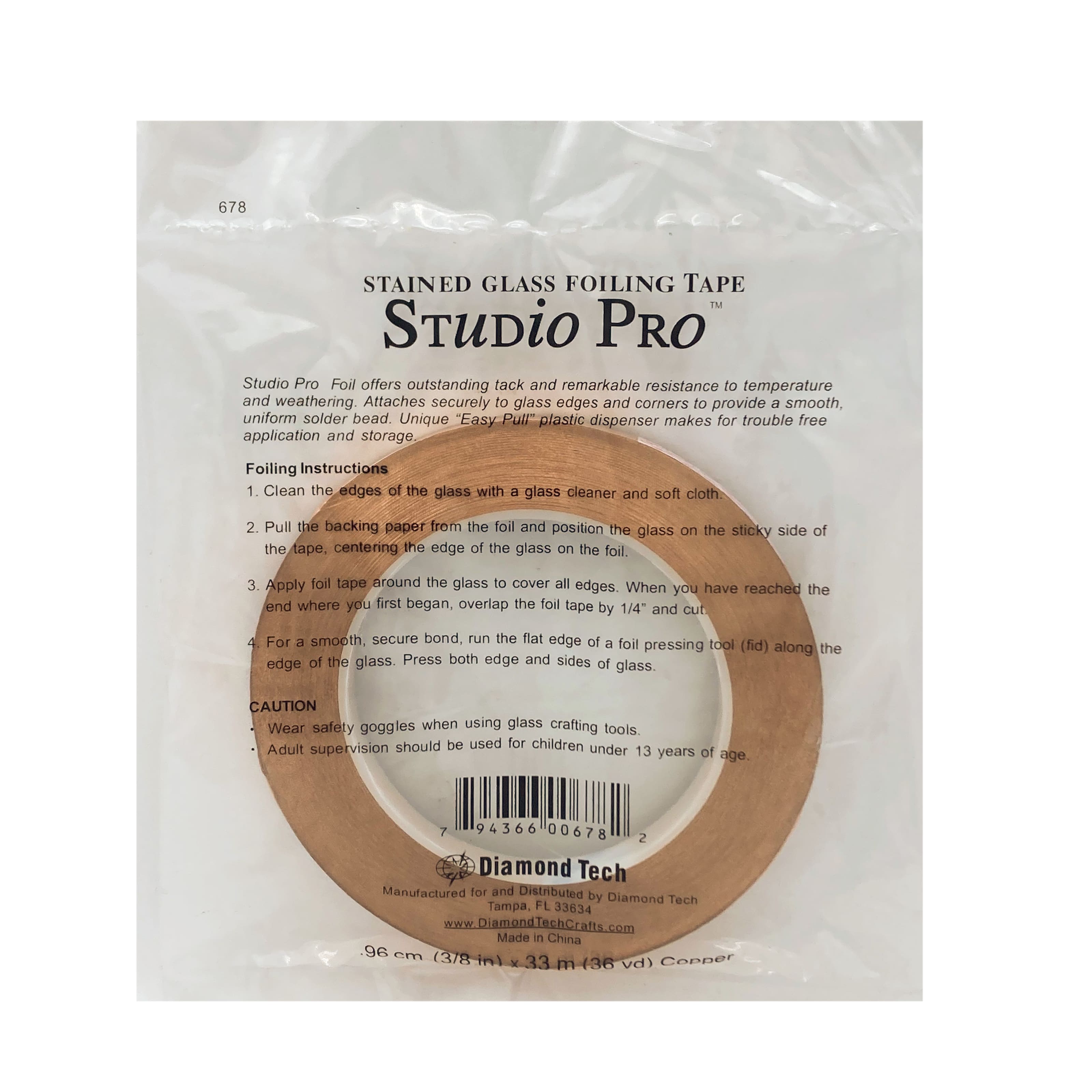 Studio Pro™ 3/8 Copper Stained Glass Foiling Tape Roll