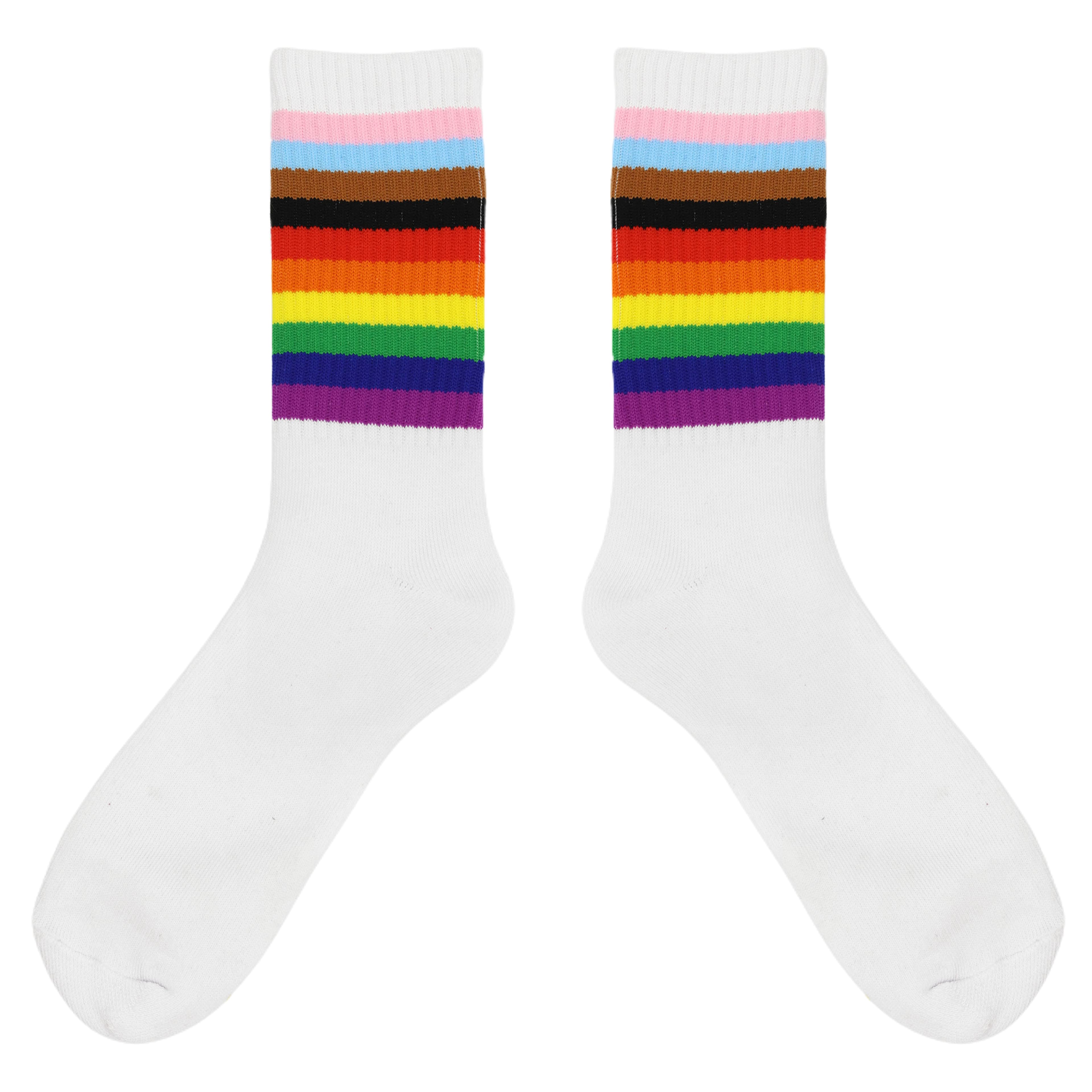 Pride Rainbow Striped Crew Socks by Celebrate It&#x2122;