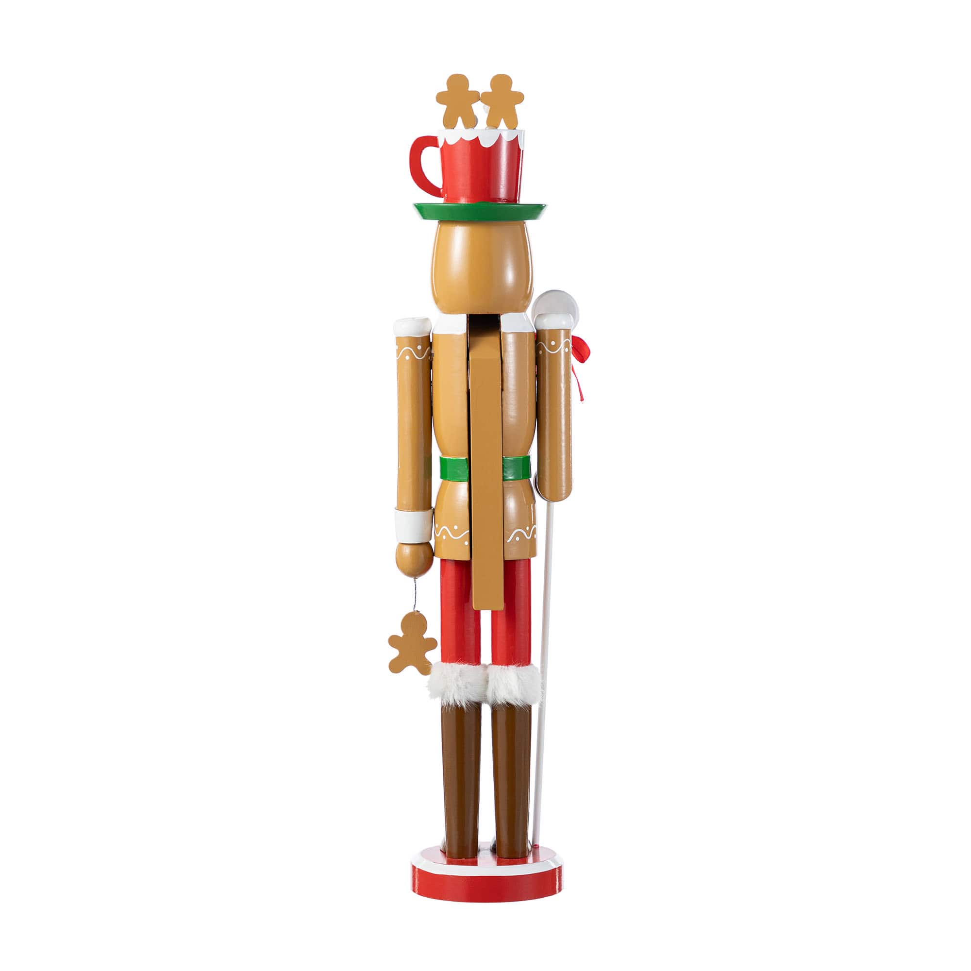 Glitzhome&#xAE; 24&#x22;H Wooden Christmas Gingerbread Man Nutcracker