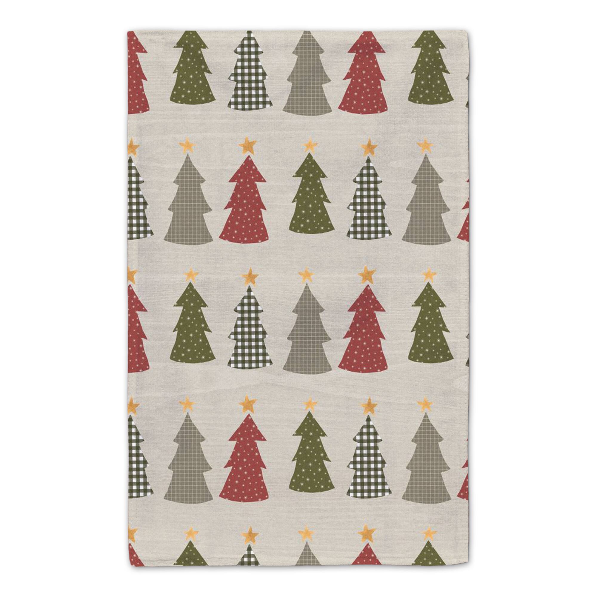 Sweater Weather Cream Tree Pattern Tea Towel Set