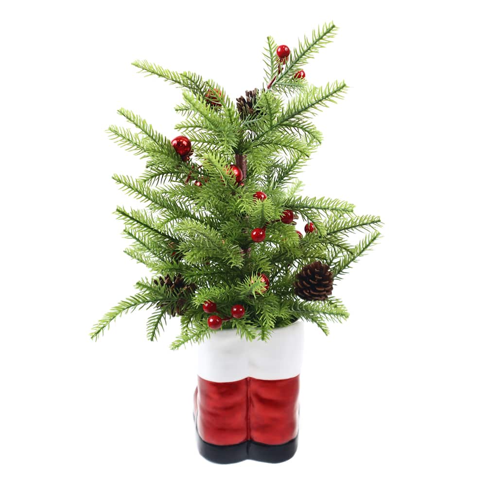 23&#x22; Christmas Tree in Santa Boot Pot Tabletop D&#xE9;cor by Ashland&#xAE;