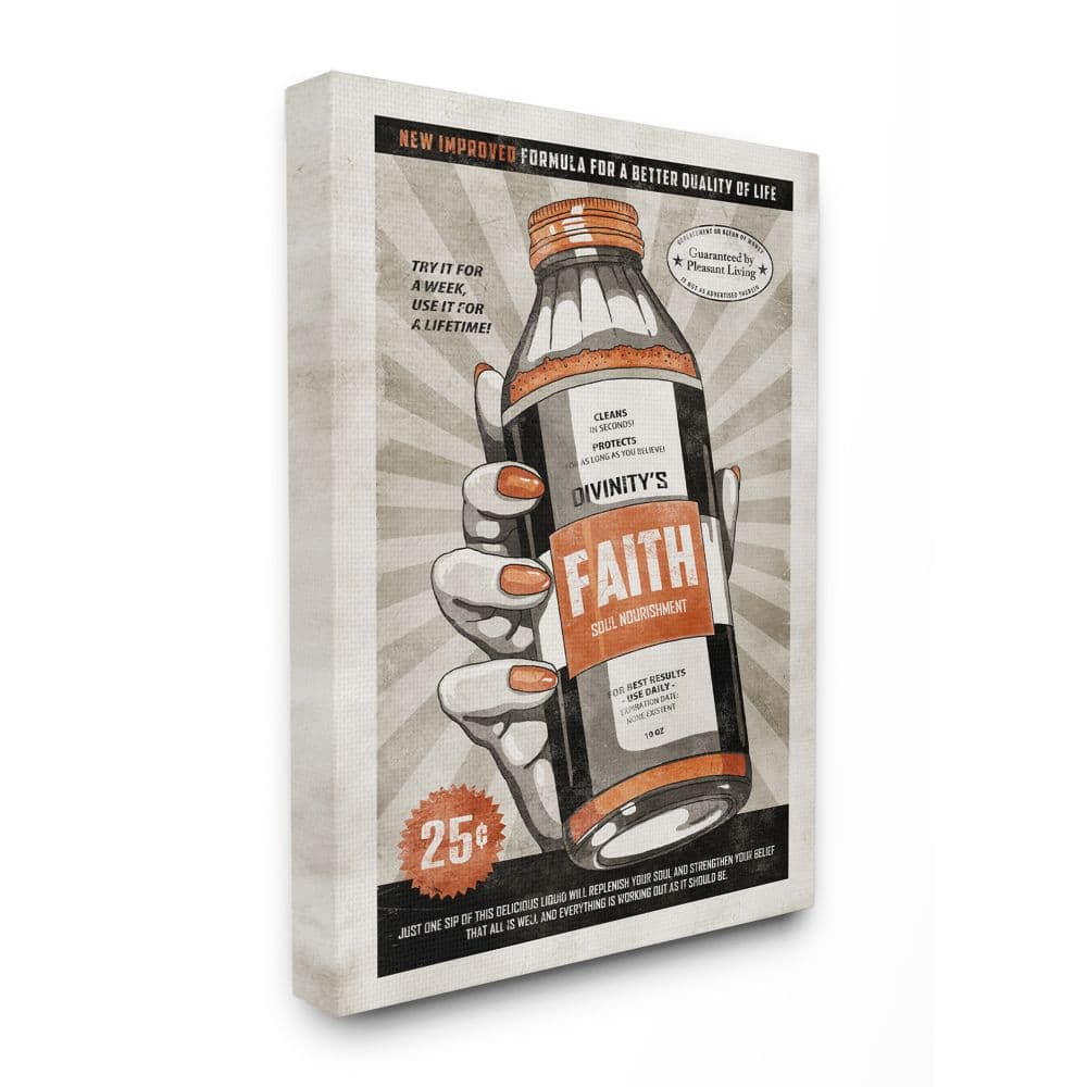 Stupell Industries Faith Formula Funny Canvas Wall Art