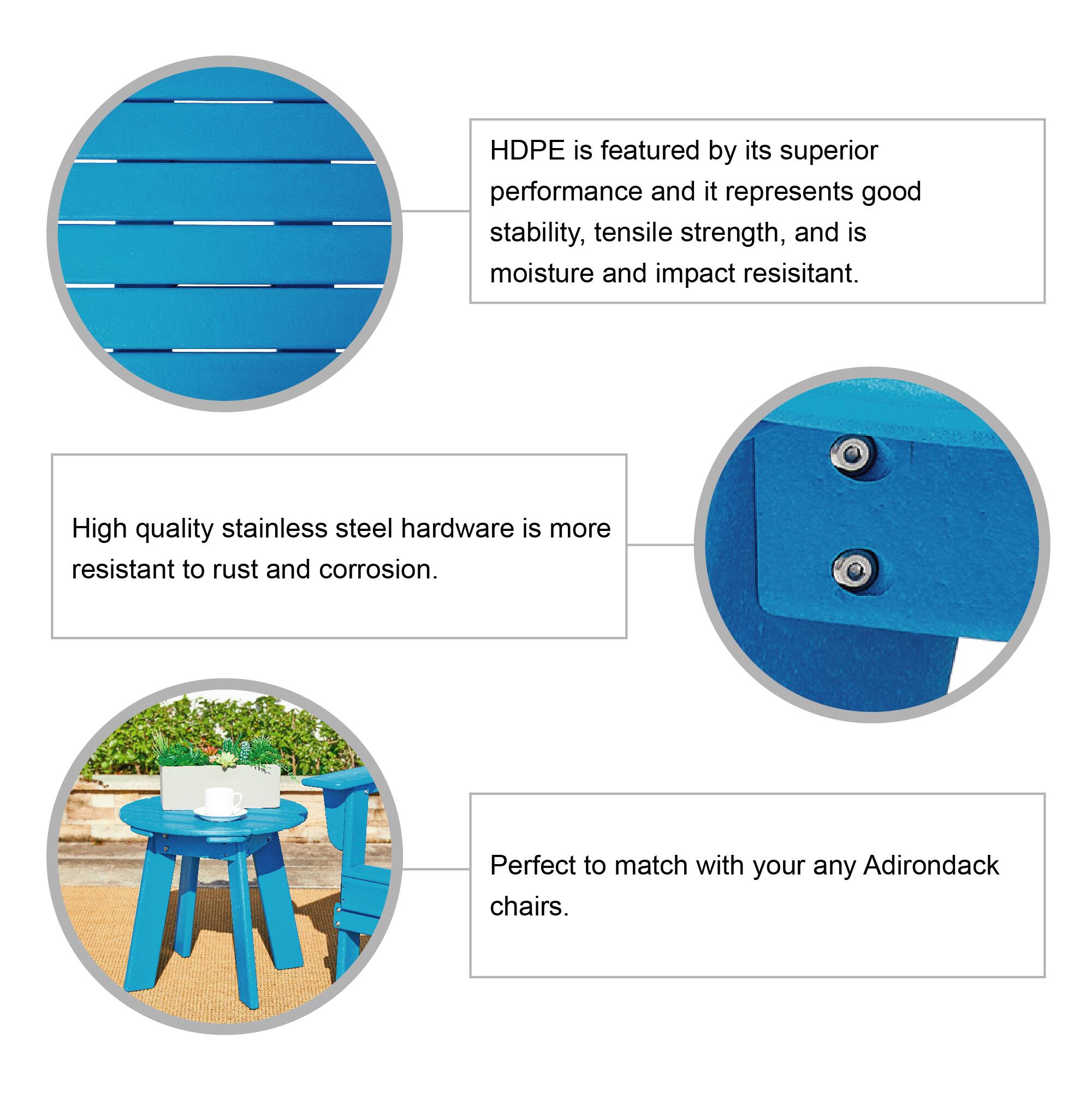 Glitzhome&#xAE; 20&#x22; Outdoor Patio Round Side Table