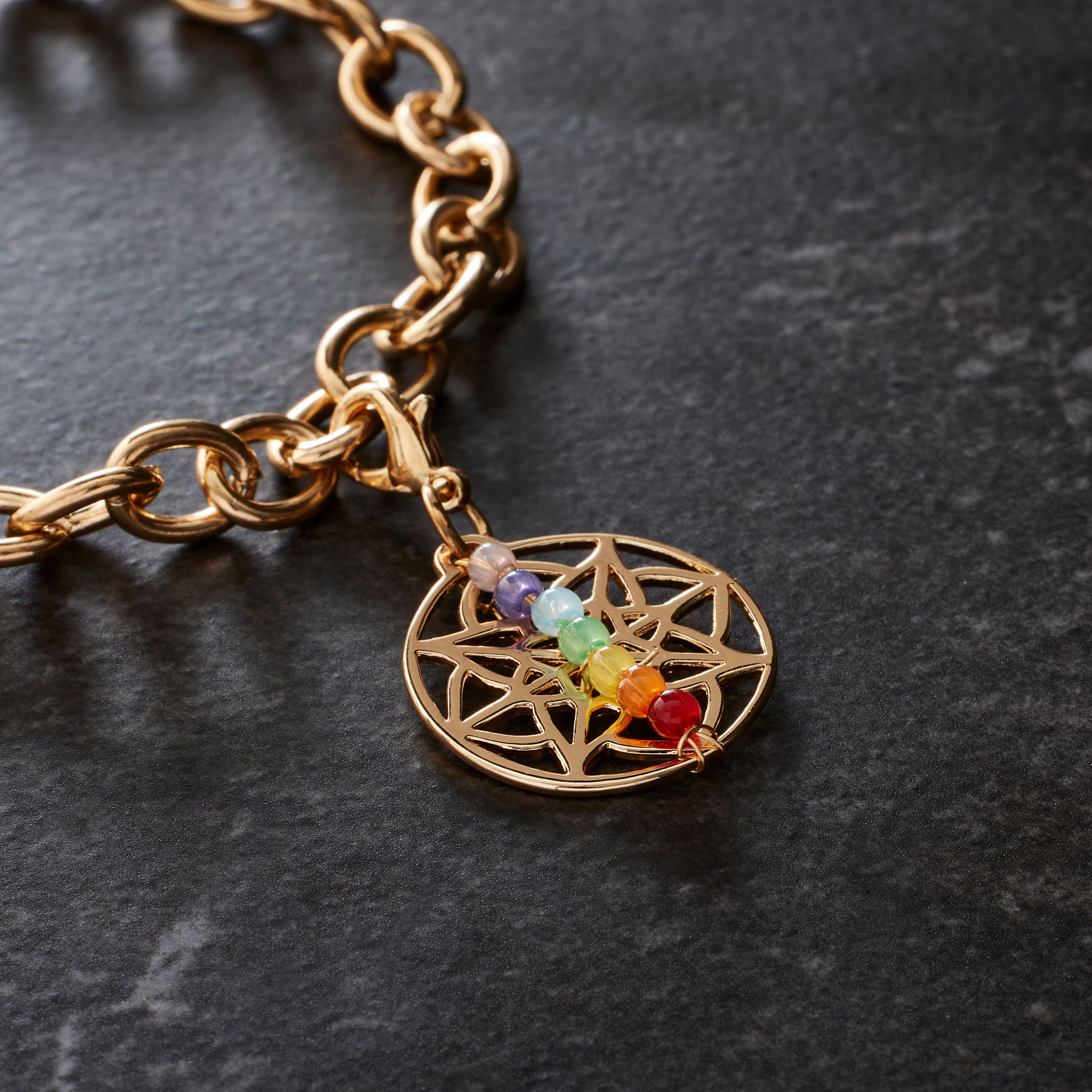 Gold Lotus Chakra Bead Charm by Bead Landing™