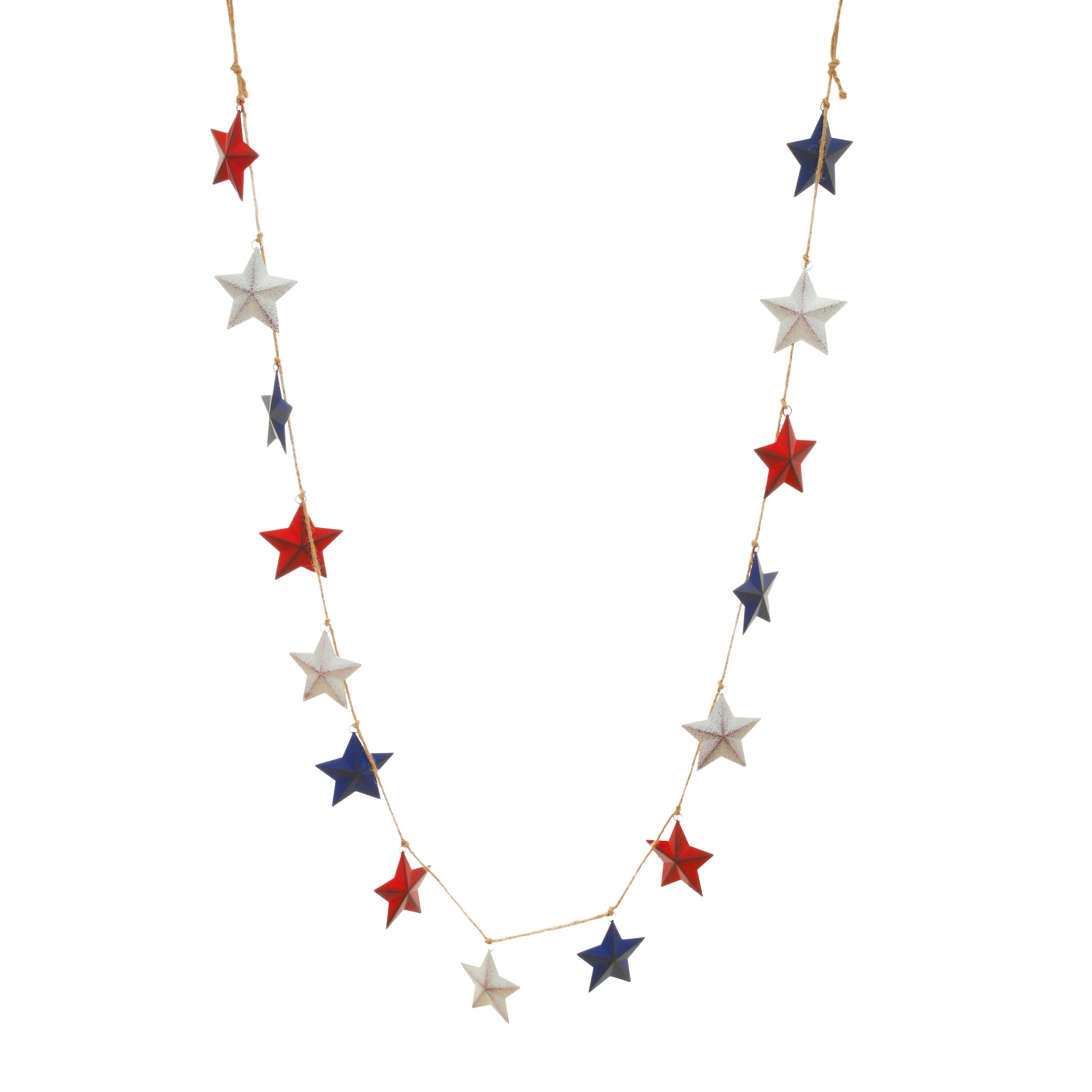 6ft. Red, White &#x26; Blue Metal Star Garland by Celebrate It&#x2122;