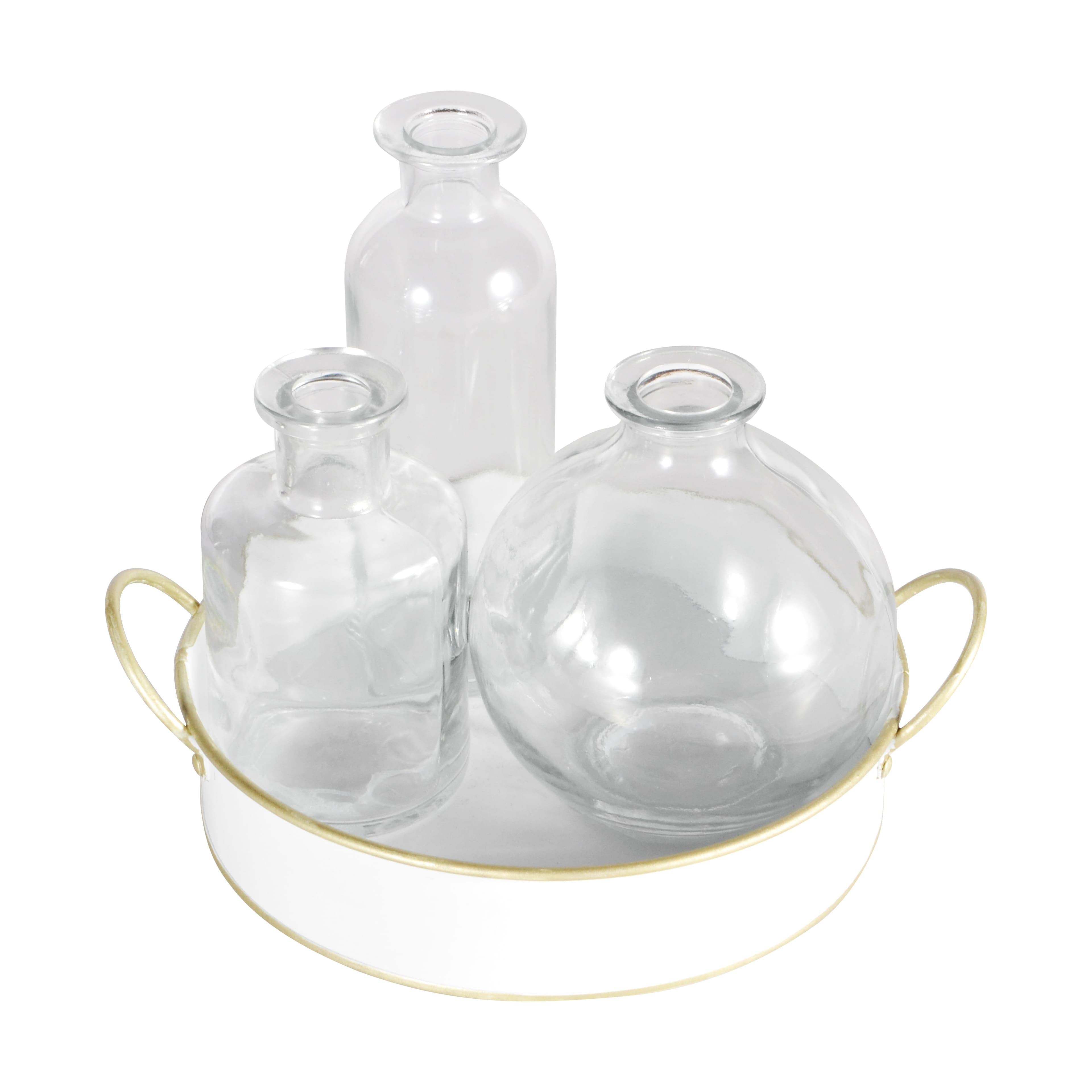 Metal Tray with 3 Glass Bottles by Ashland&#xAE;