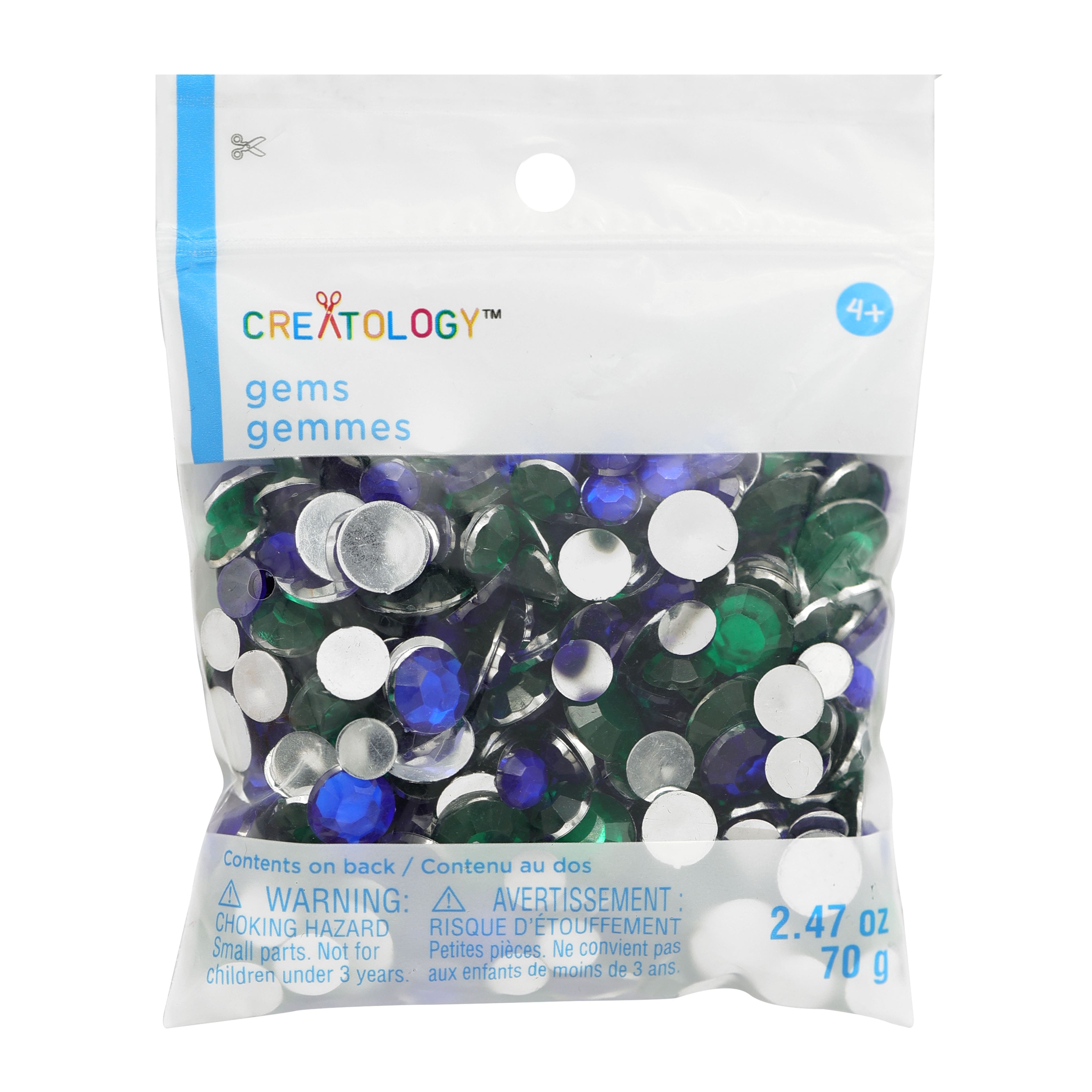 12 Pack: Green & Blue Round Mix Gems by Creatology™