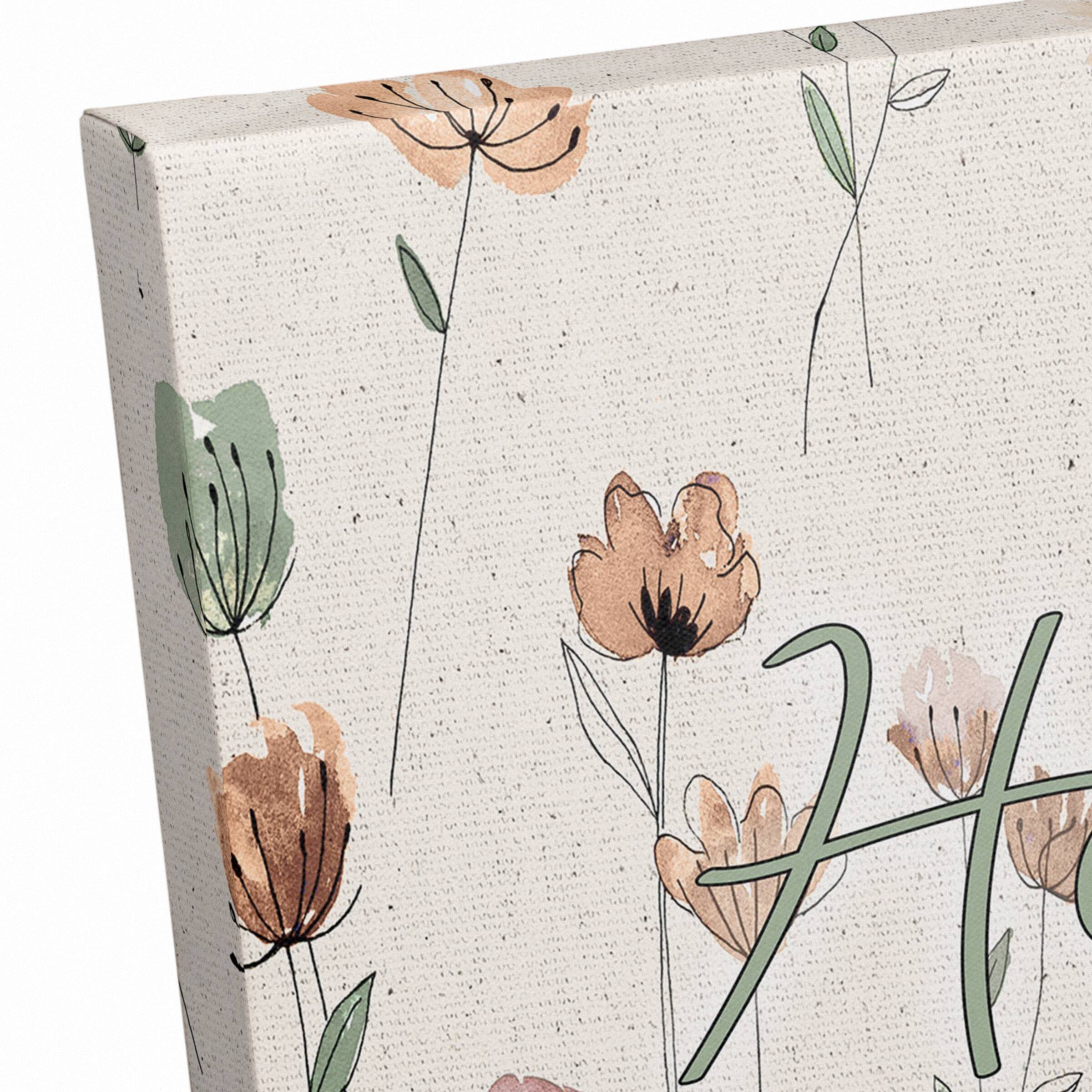 Earthy Botanical Doodles 10" x 20" Canvas Wall Art