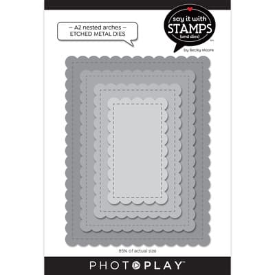 PhotoPlay™ Say It with Stamps A2 Nested Stitched Scallops Die Set ...