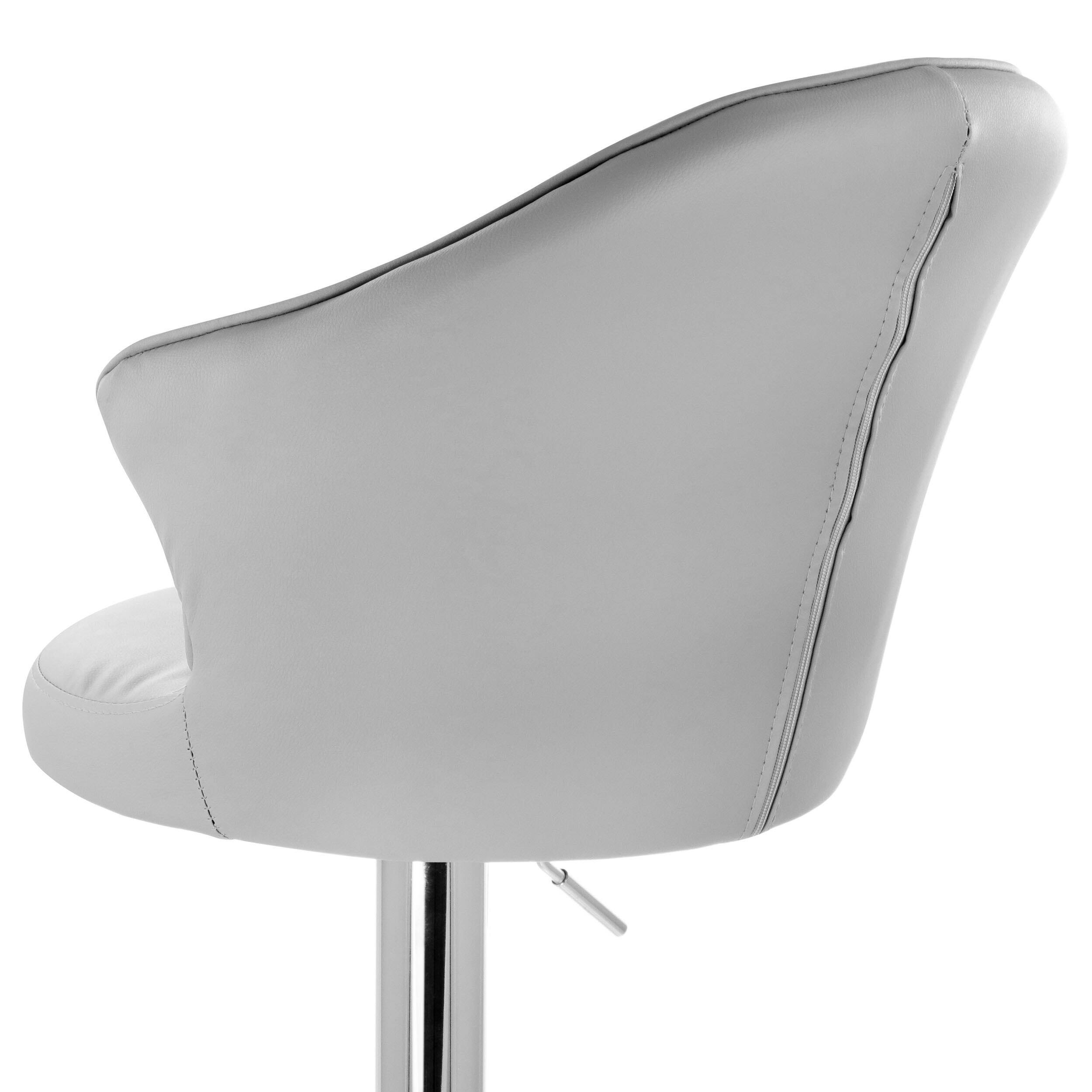 Elama Dark Gray Shell Faux Leather Bar Stool, 2ct.