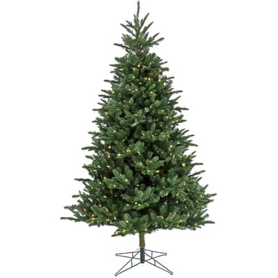 9ft Pre-Lit Feel Real® Christmas Norway Spruce Hinged Artificial ...