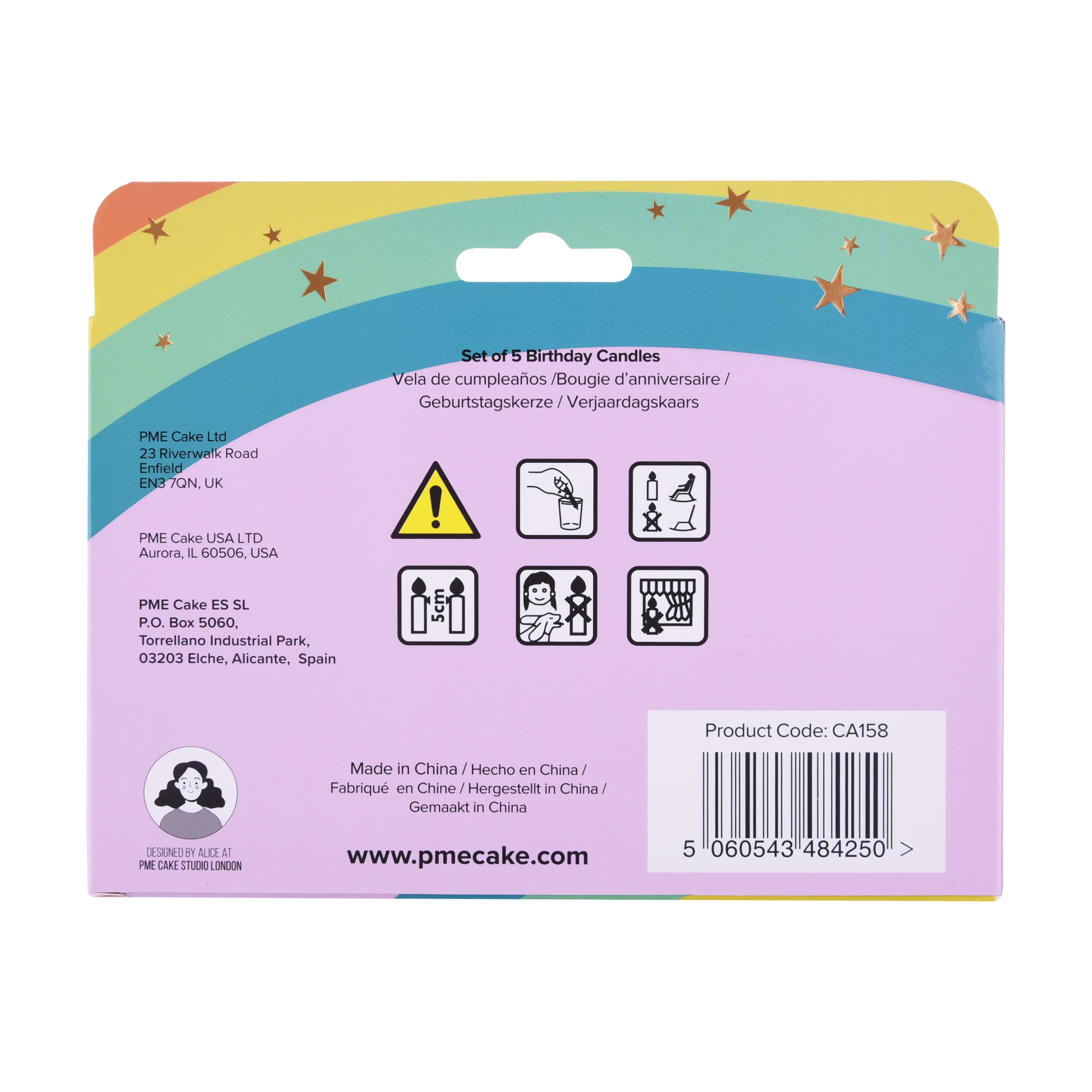 PME Party&#xAE; Rainbow Birthday Candle Set