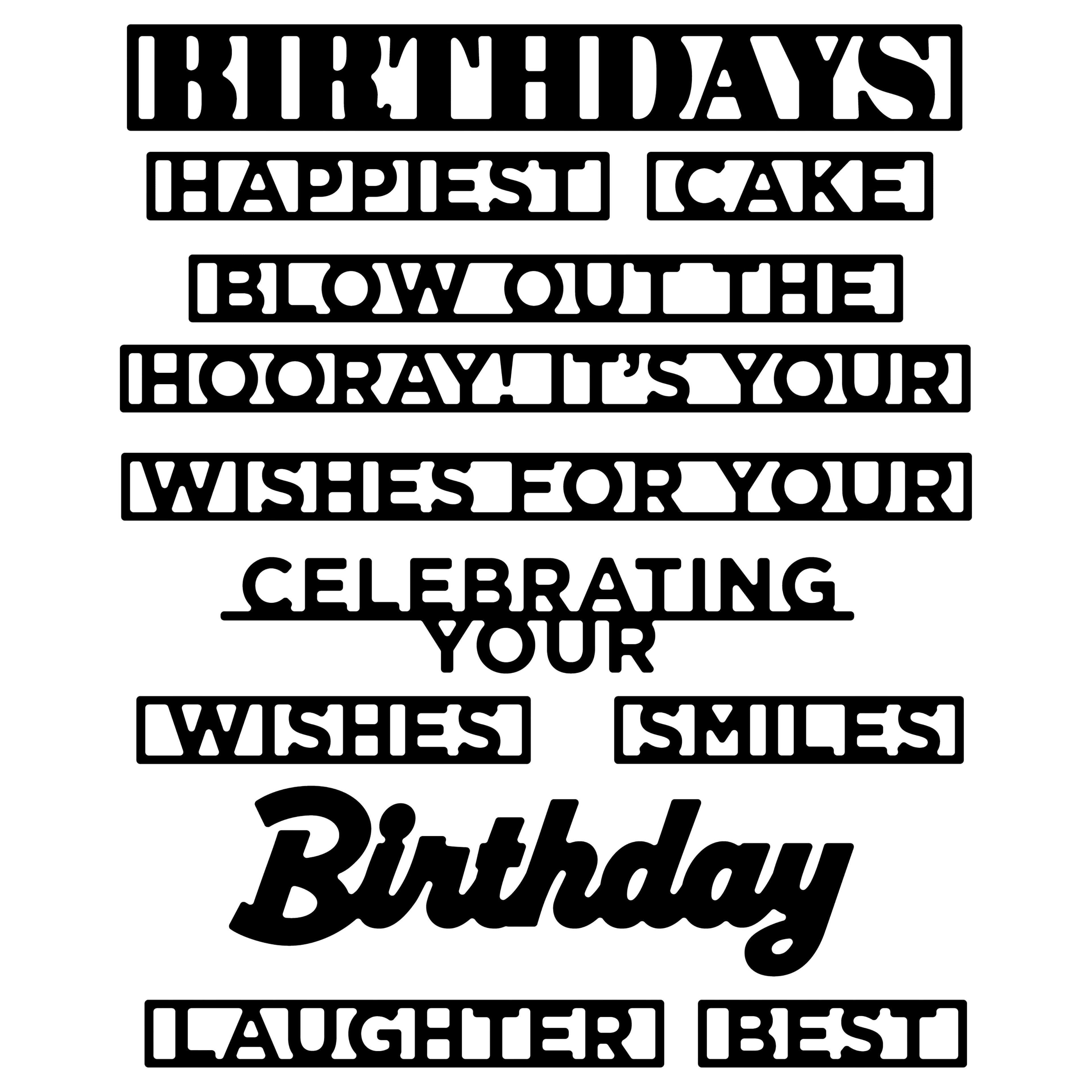 6 Pack: Birthday Sentiments Cutting Die Set by Recollections™