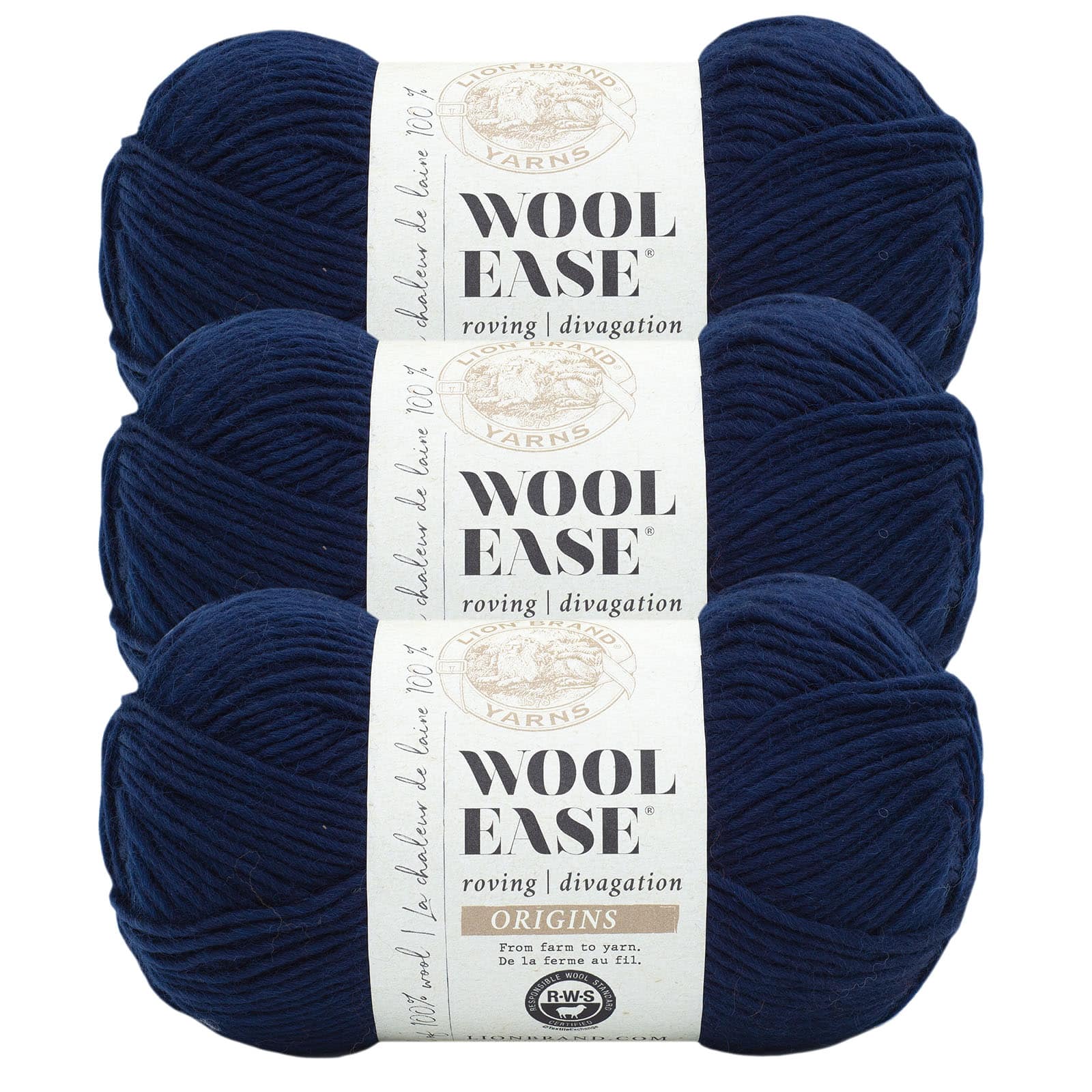 3 Pack Lion Brand® Wool-Ease® Roving Origins Yarn