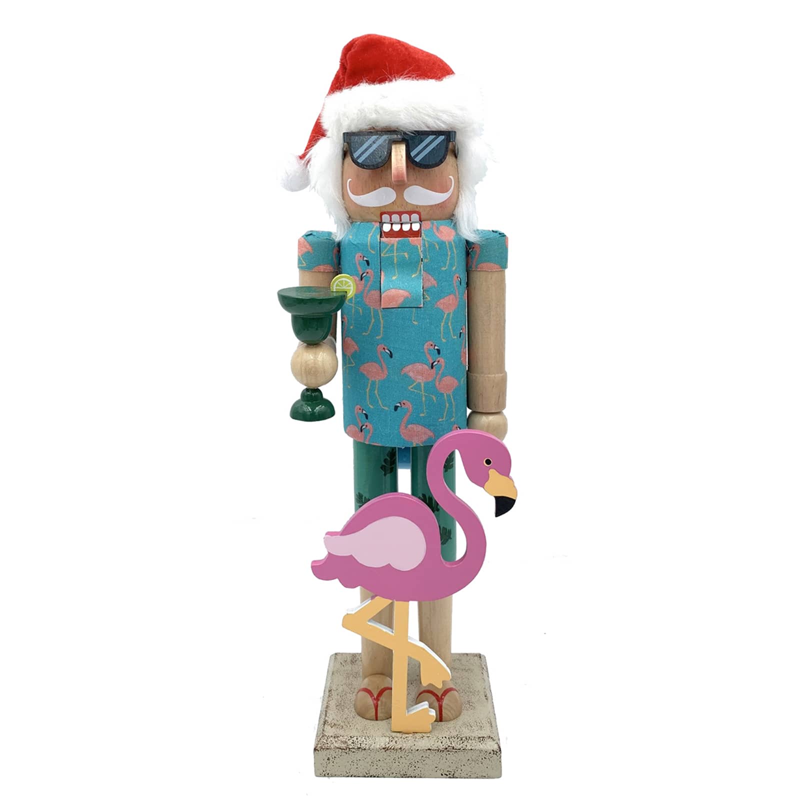 Santa&#x27;s Workshop 14&#x22; Flamingo Claus Nutcracker
