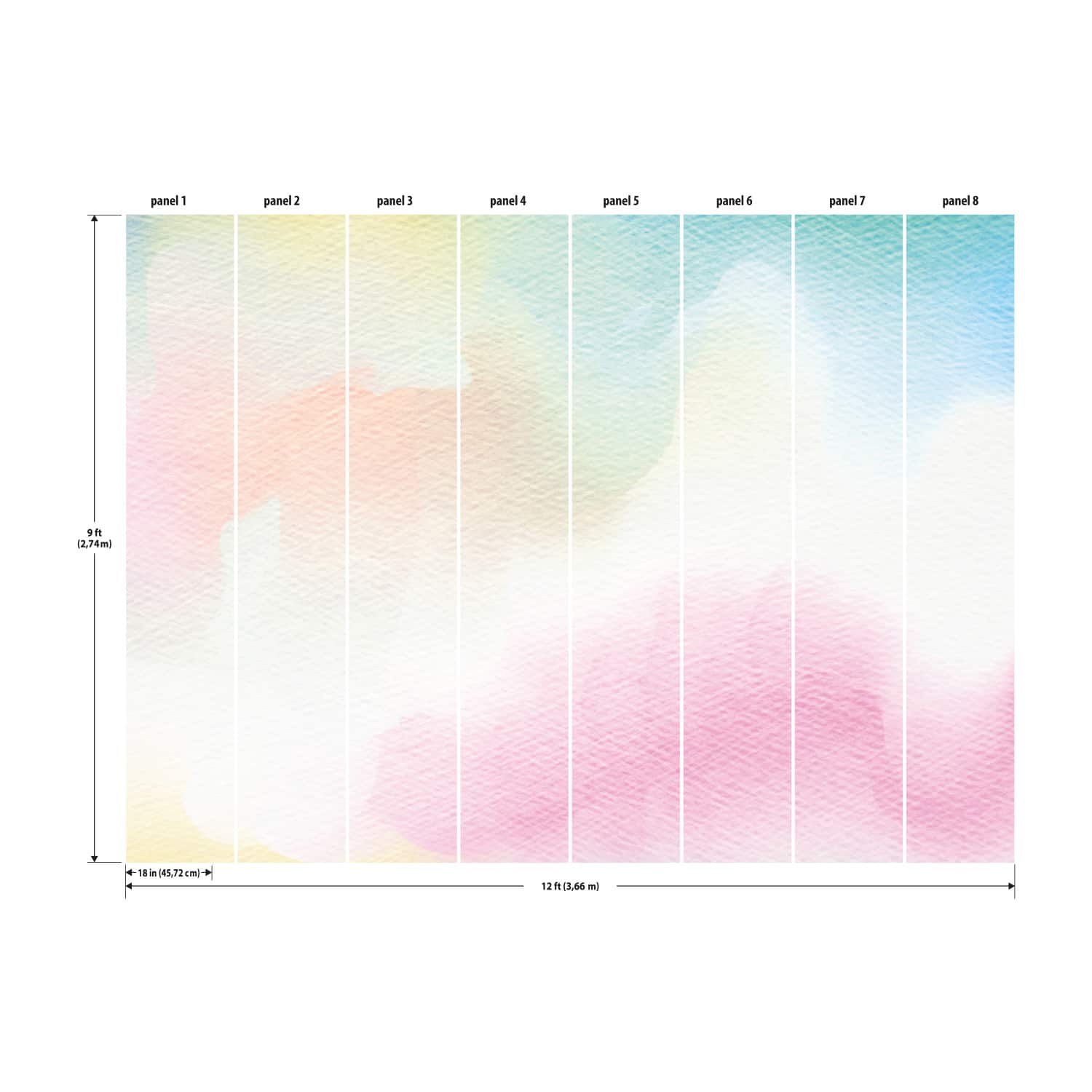 RoomMates Mr. Kate Watercolor Peel & Stick Wallpaper Mural