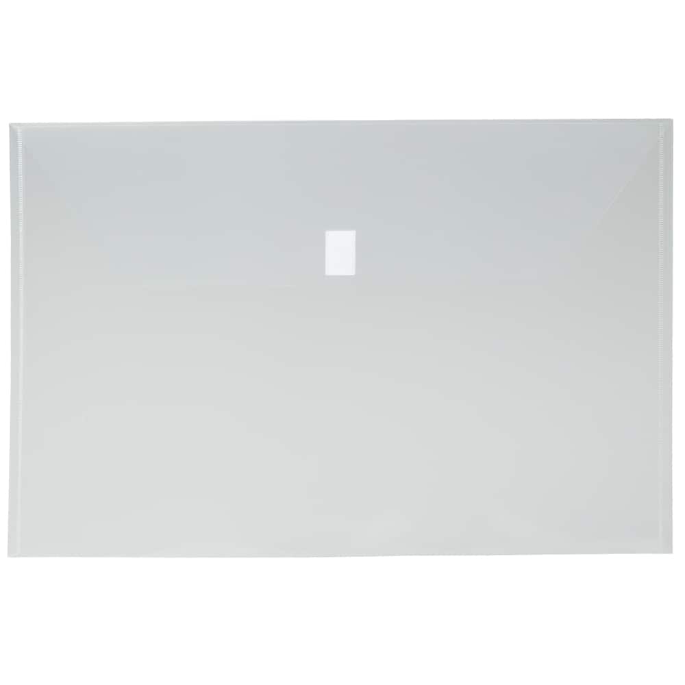JAM Paper 12" x 18" Clear Plastic Hook & Loop Closure Envelopes, 12ct.