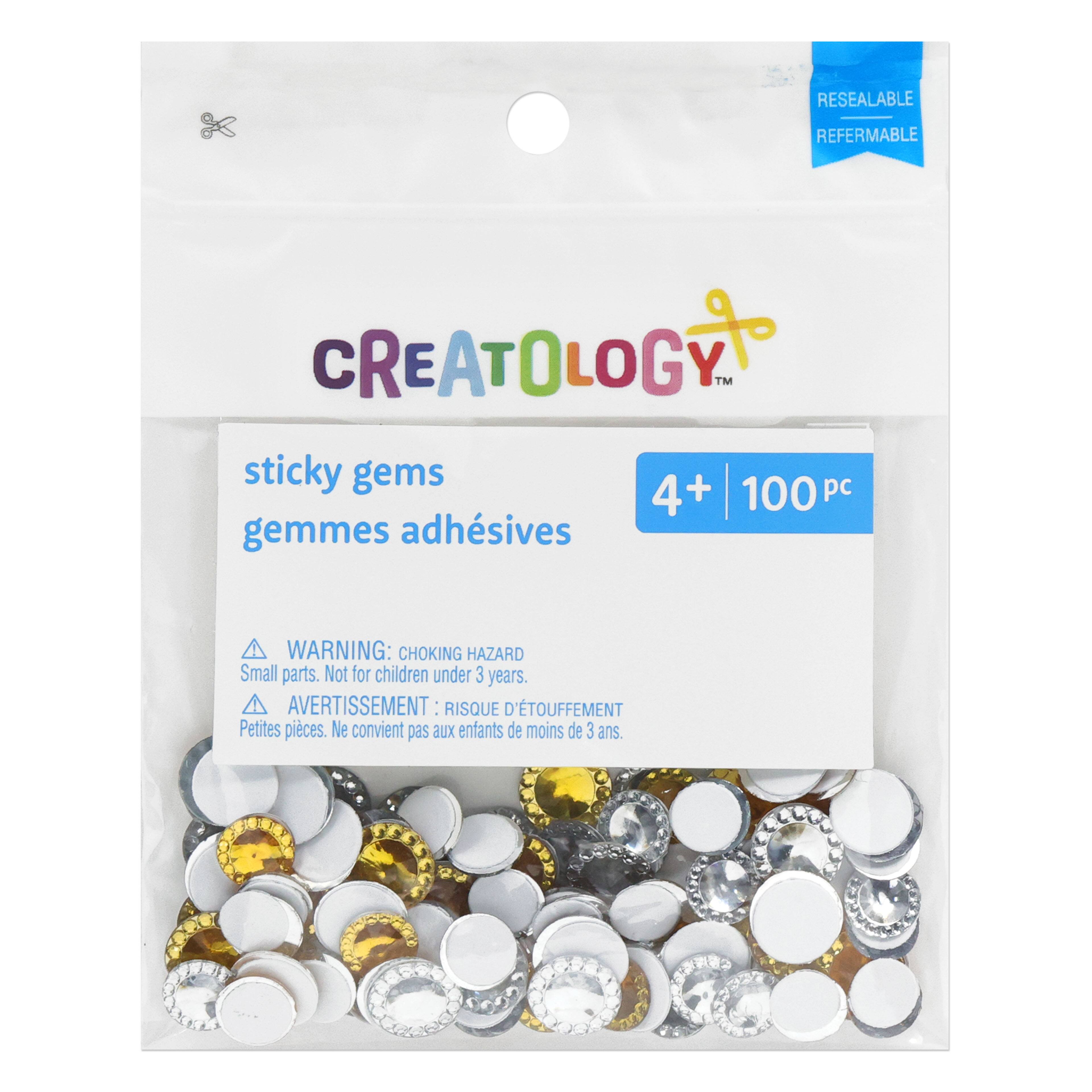 12 Pack: Gold & Silver Round Sticky Gems by Creatology™