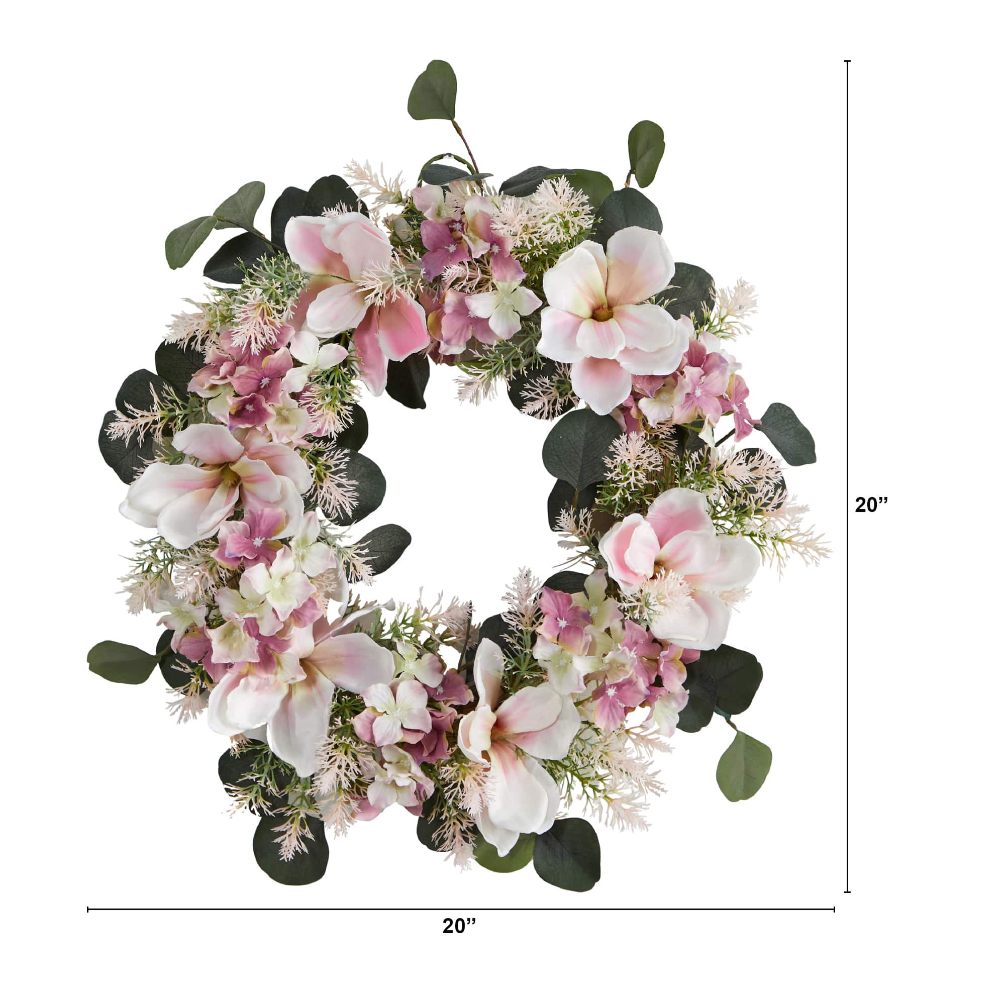 20&#x22; Hydrangea &#x26; Magnolia Wreath