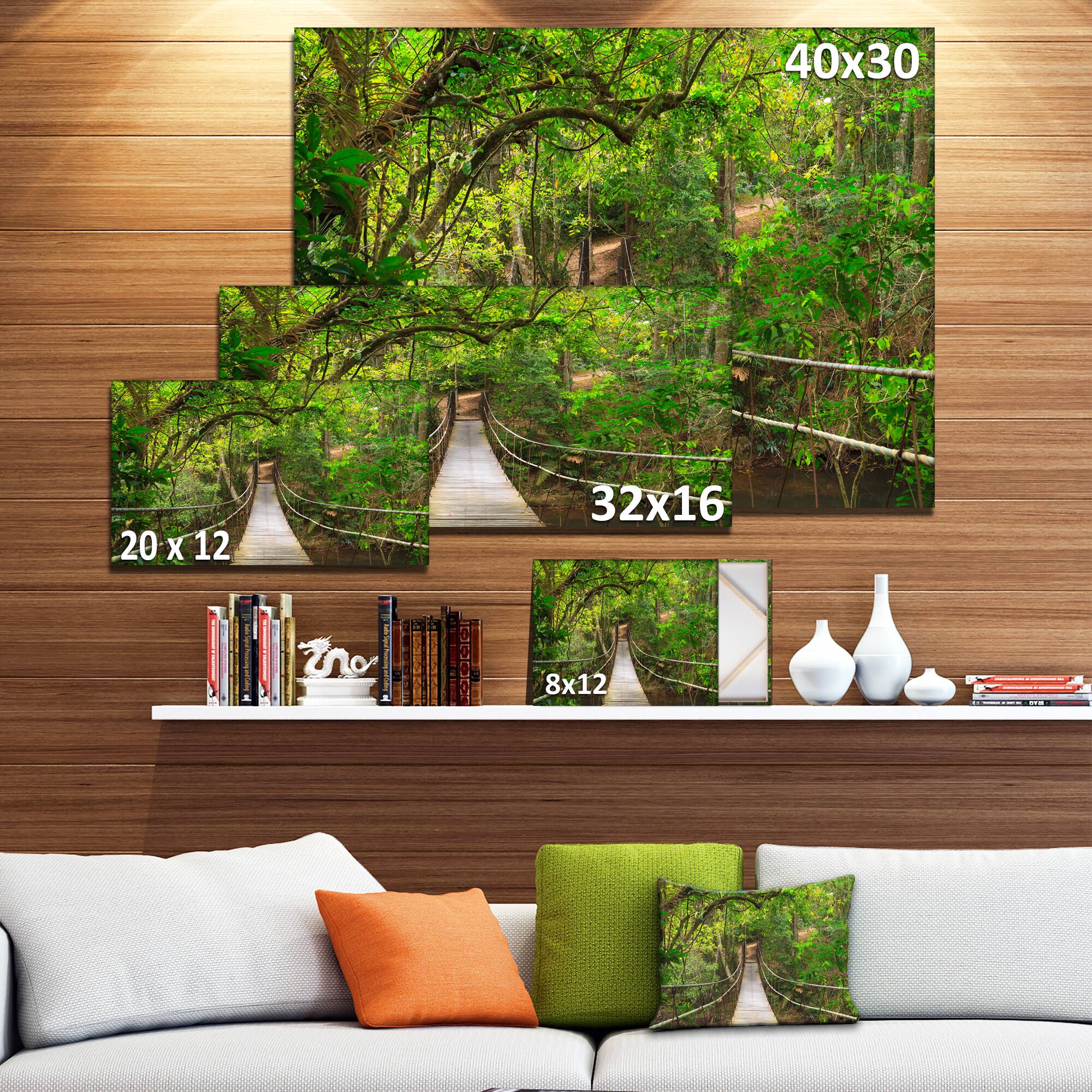 Designart - Bridge to Jungle Thailand - Landscape Photo Canvas Art Print